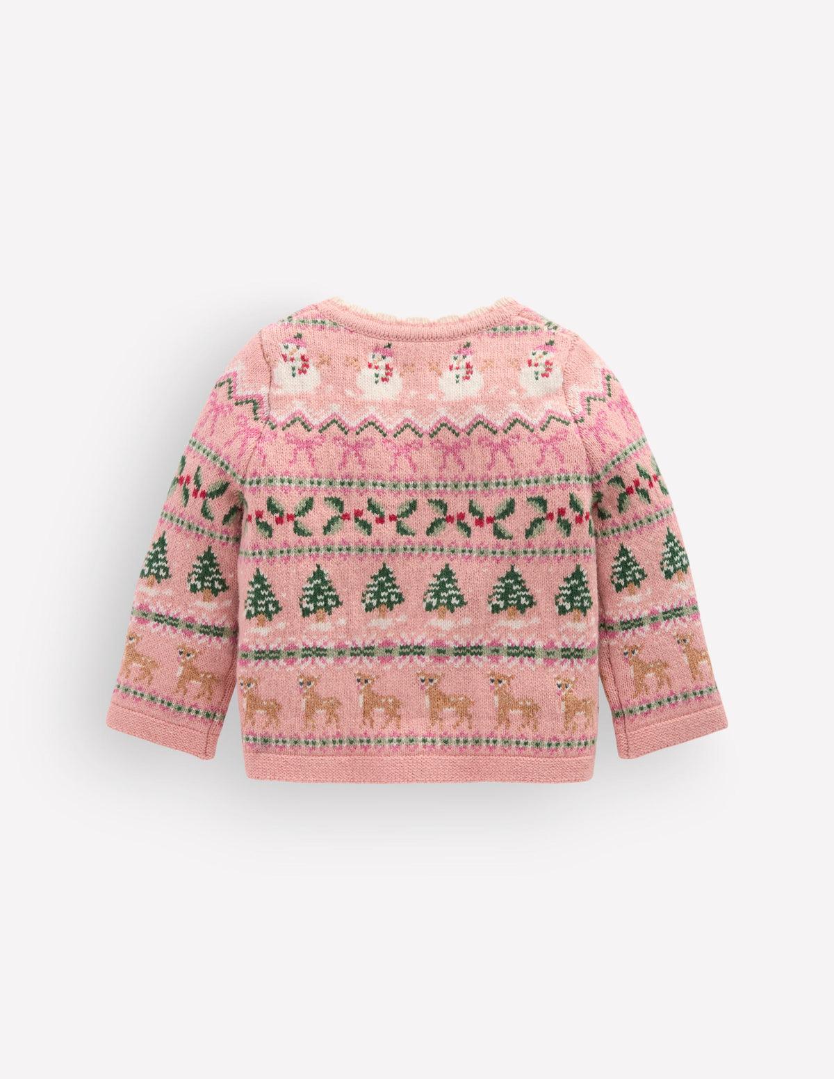 Fair-Isle-Strickjacke-Vintage-Rosa Festlich Fair-Isle-Muster-3