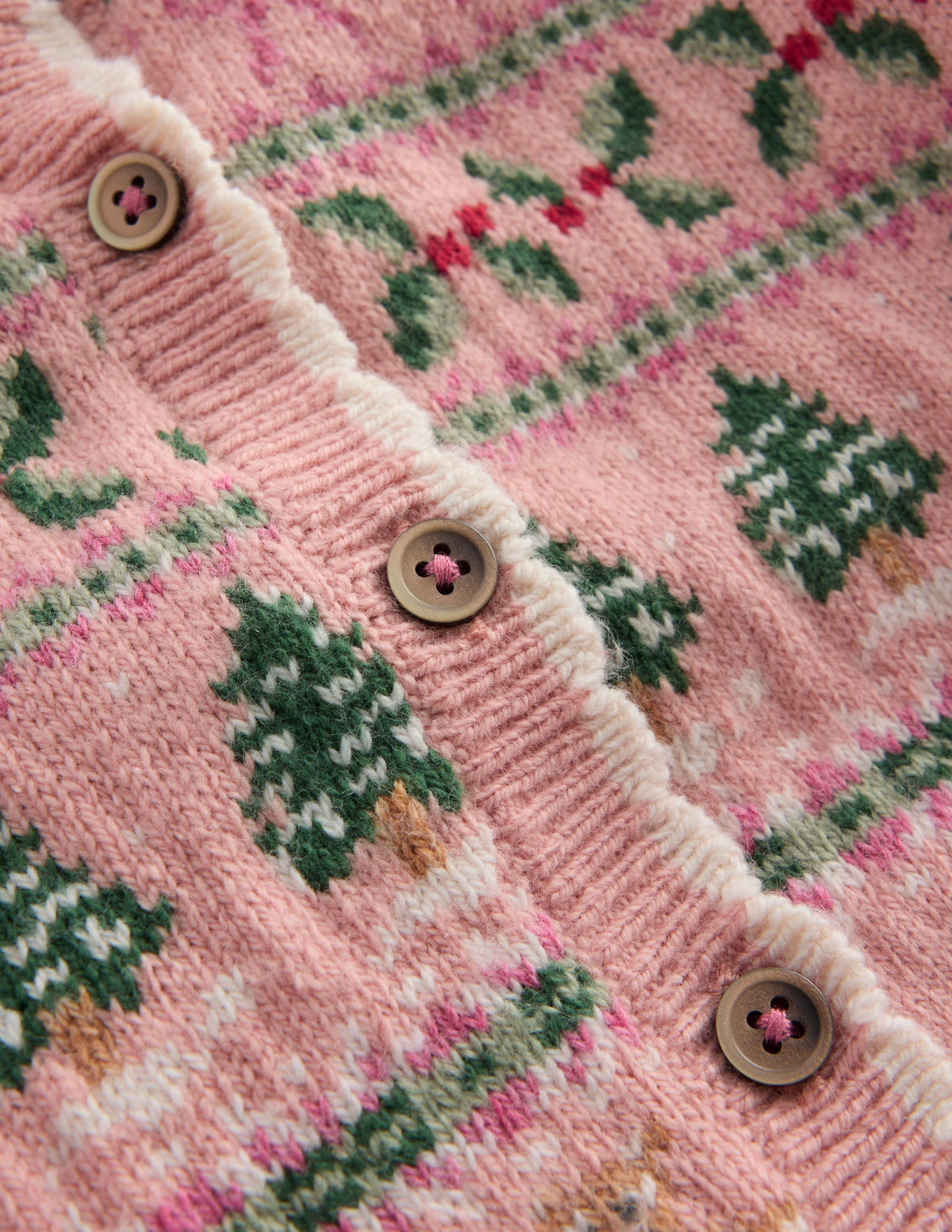 Fair-Isle-Strickjacke-Vintage-Rosa Festlich Fair-Isle-Muster - Image 2