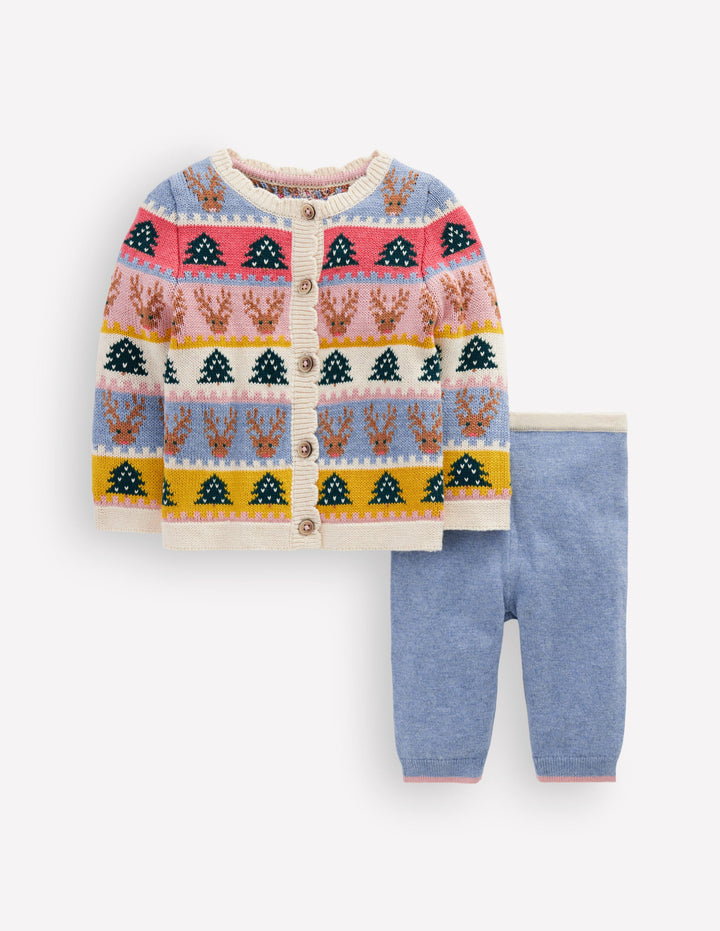 Spielset aus Fair-Isle-Strick-Bunt Festlich