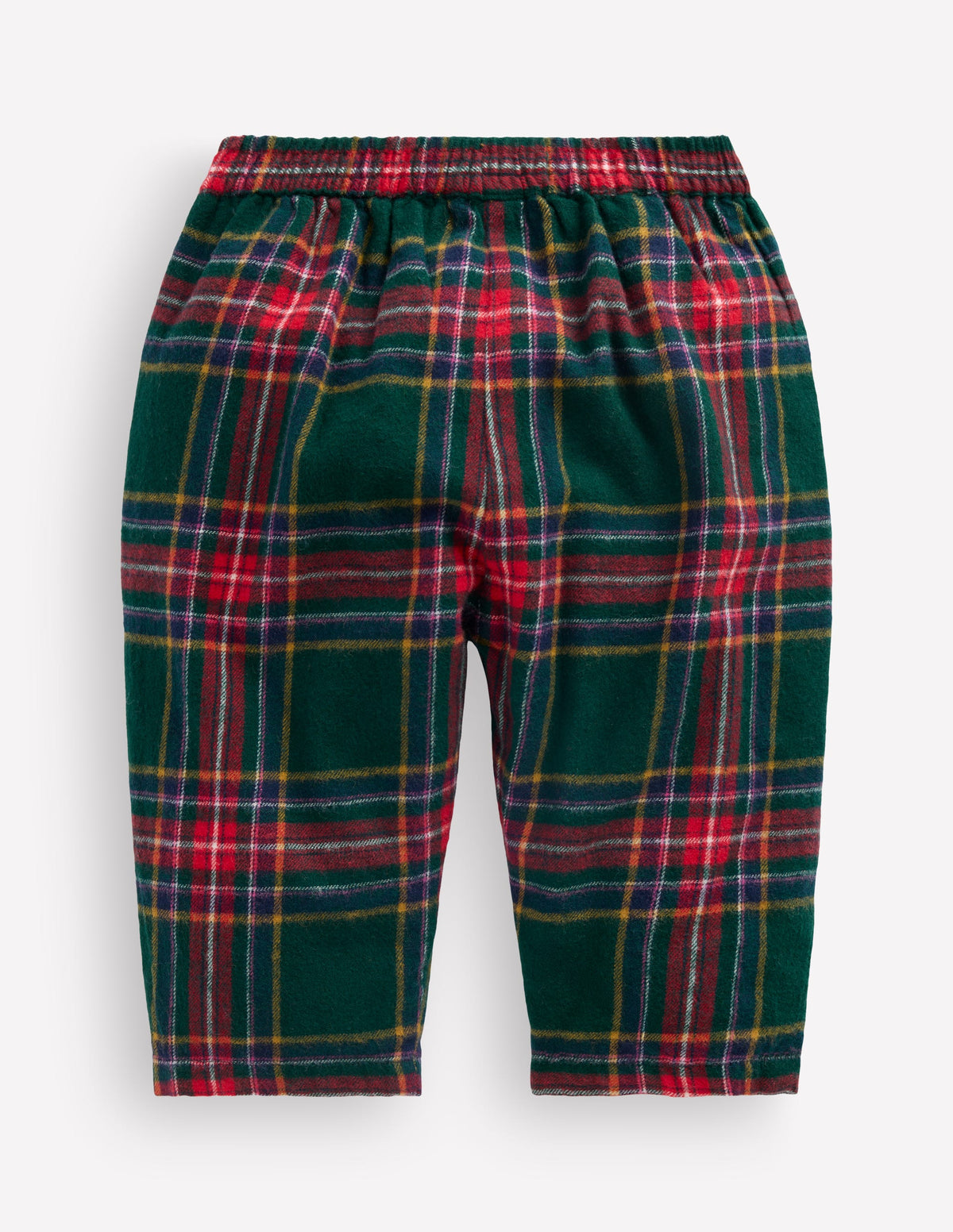 Pantalon tissé à enfiler-Carreaux verts/rouges-2