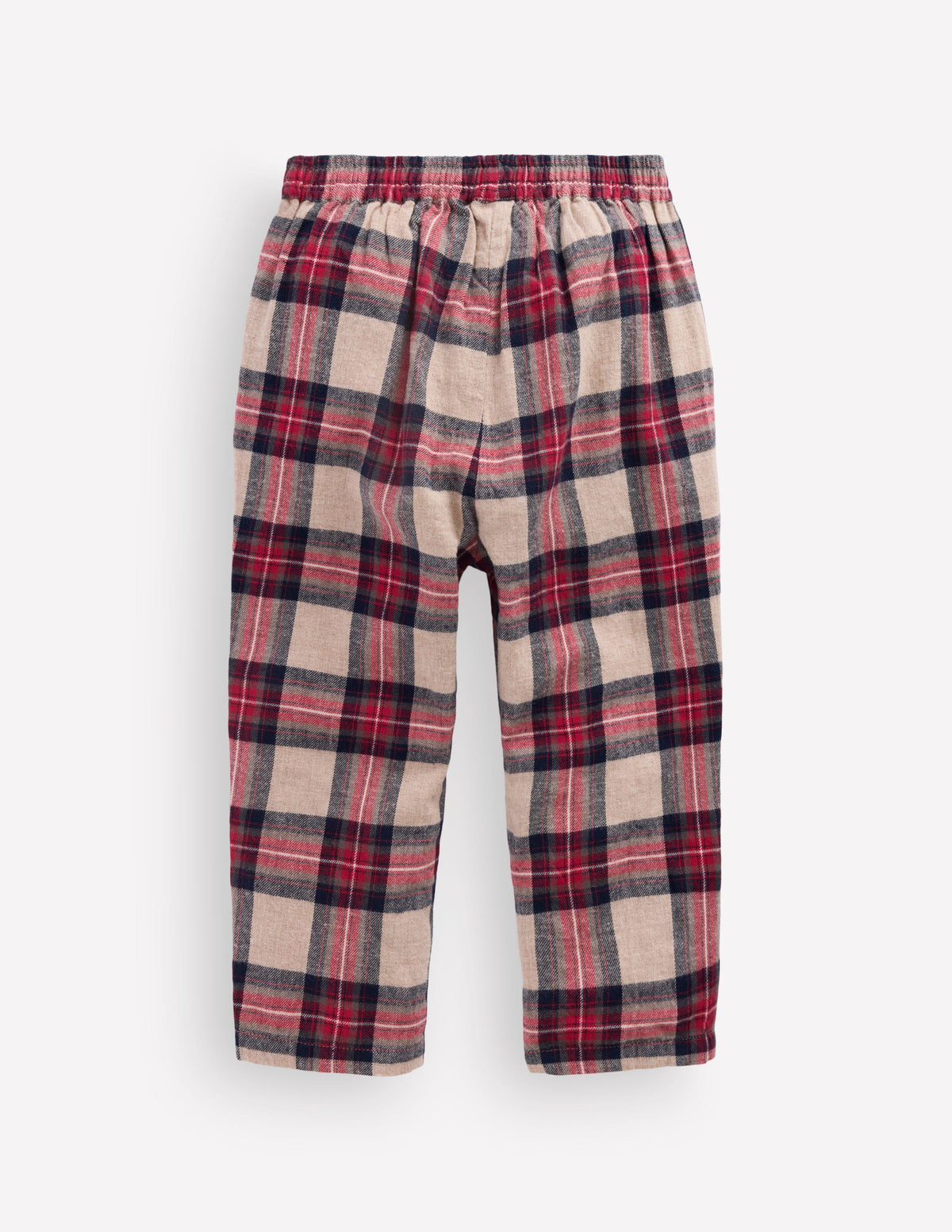 Woven Pull-on Trousers-Oatmeal Check - Image 6