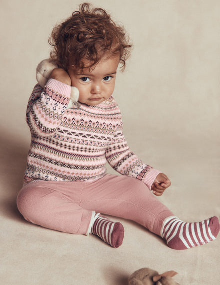 Fair-Isle-Strickpullover-Set-Rosa Heide