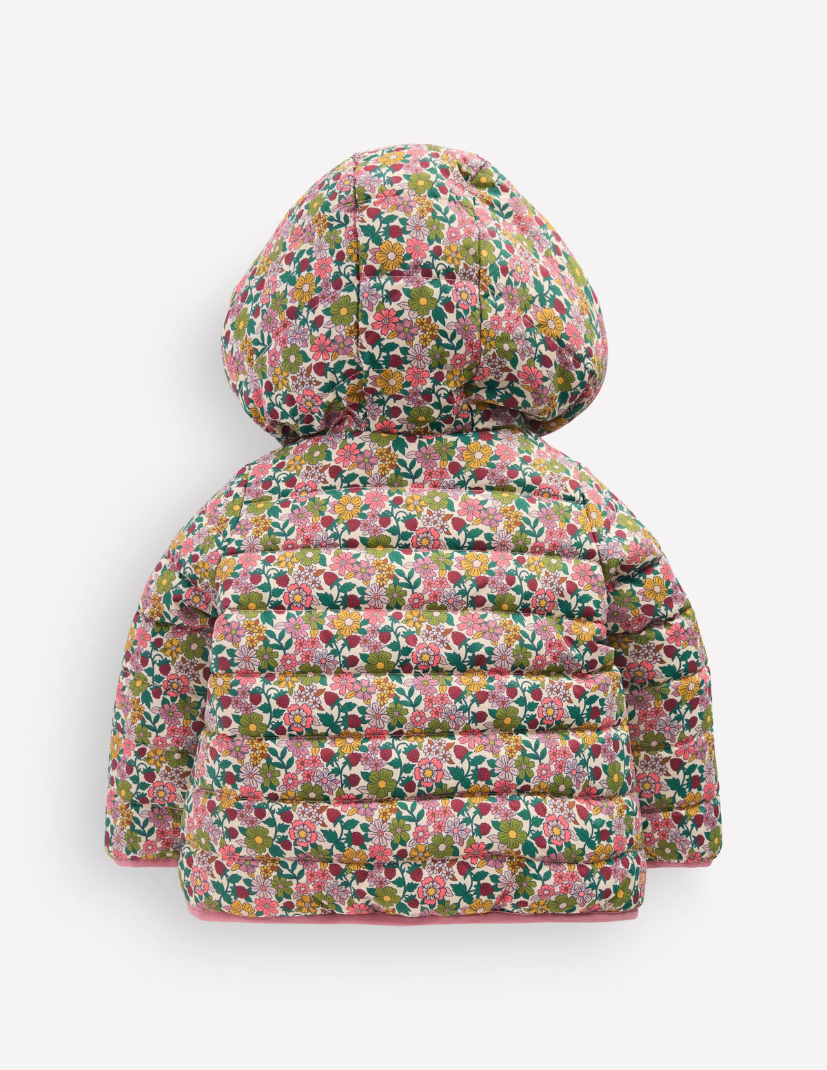 Pufferjacke mit kuscheligem Futter-Papyrus Himbeer Blumenmuster - Image 3