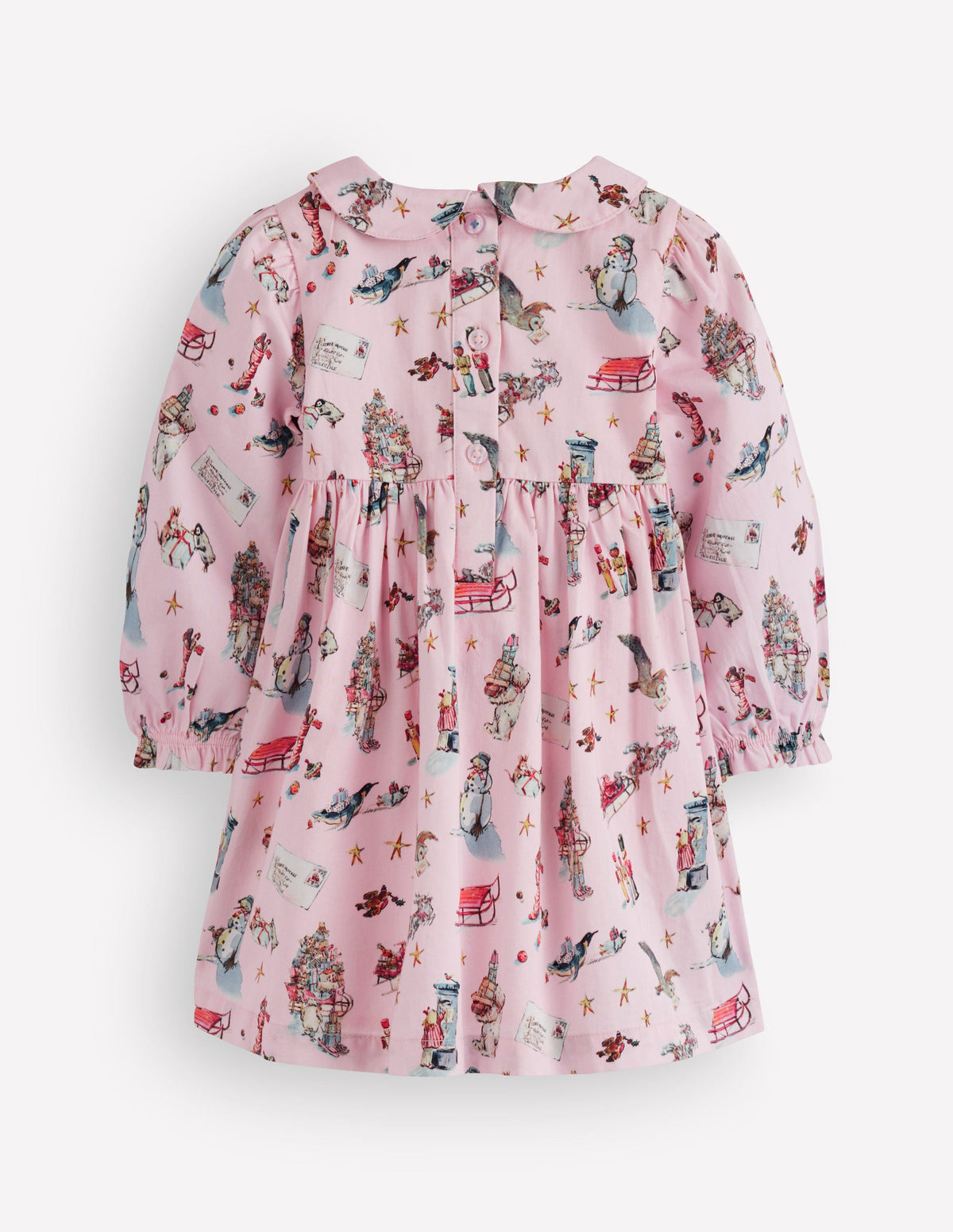 Jolie robe à smocks-Bureau de poste polaire rose - Image 4