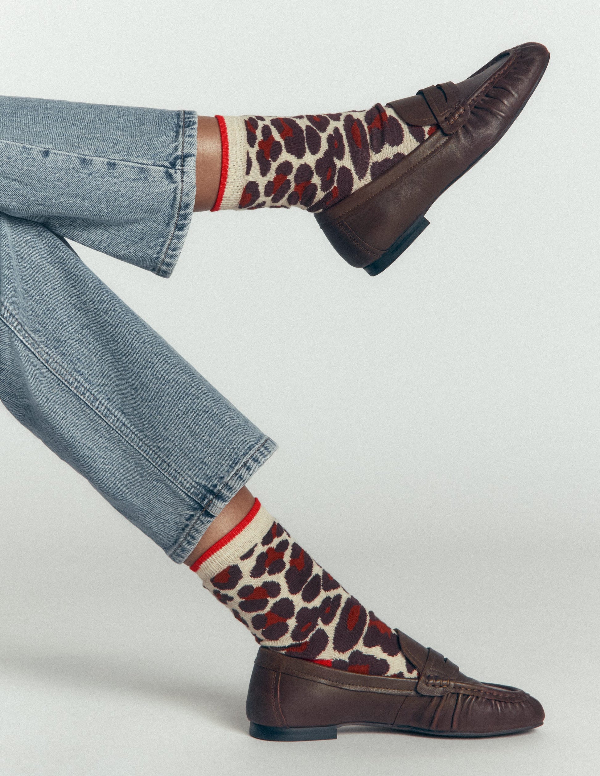 Originelle Socken im 3er-Pack-Leopardenmuster Bunt-2
