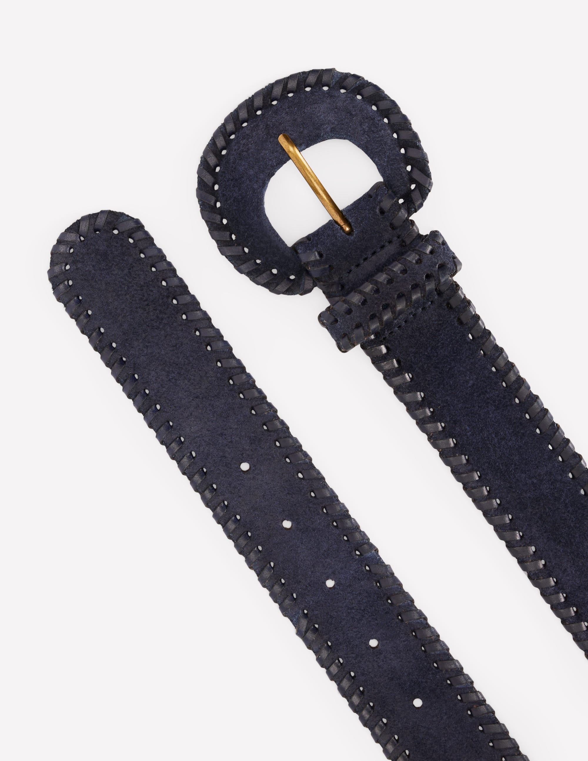 Ceinture recouverte au point roulé-Bleu marine - Image 3