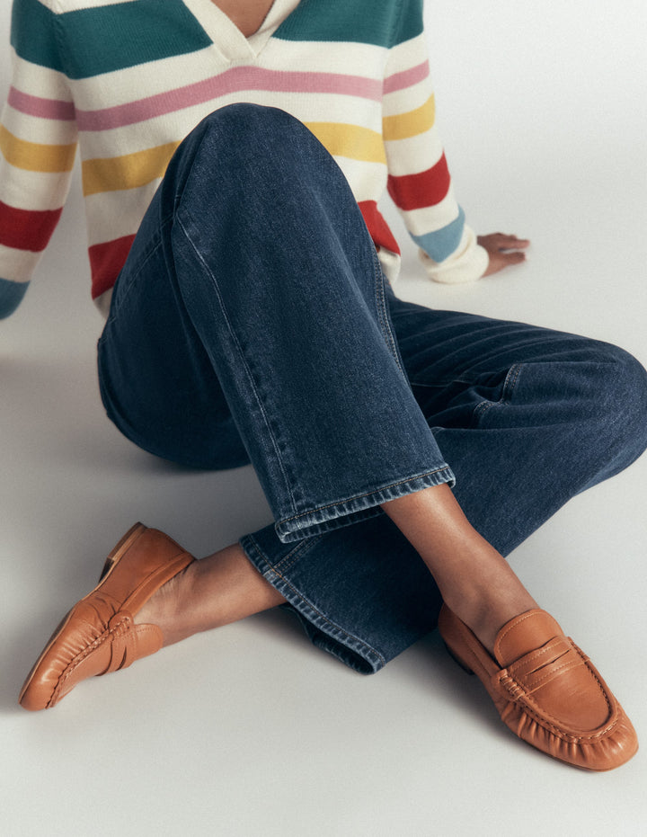 Superweiche, flexible Loafer-Hellbraun