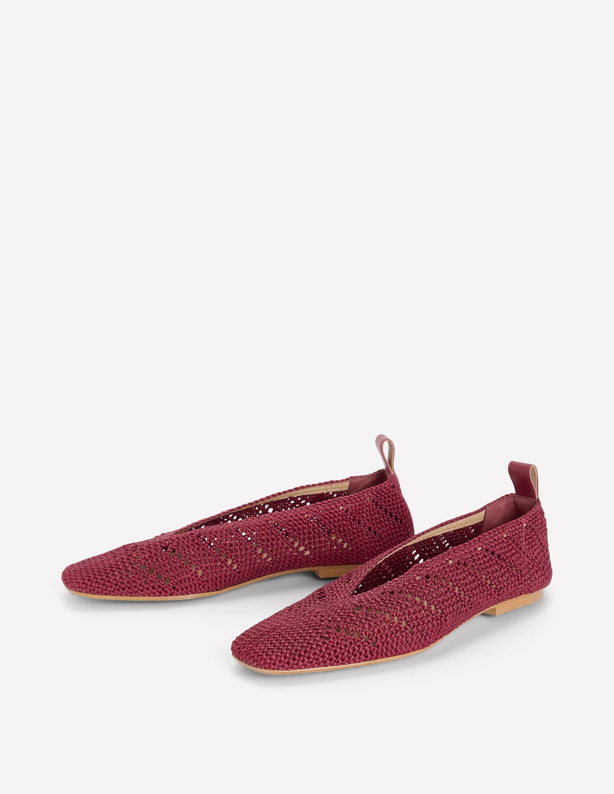 Ballerines en maille-Bordeaux profond-3