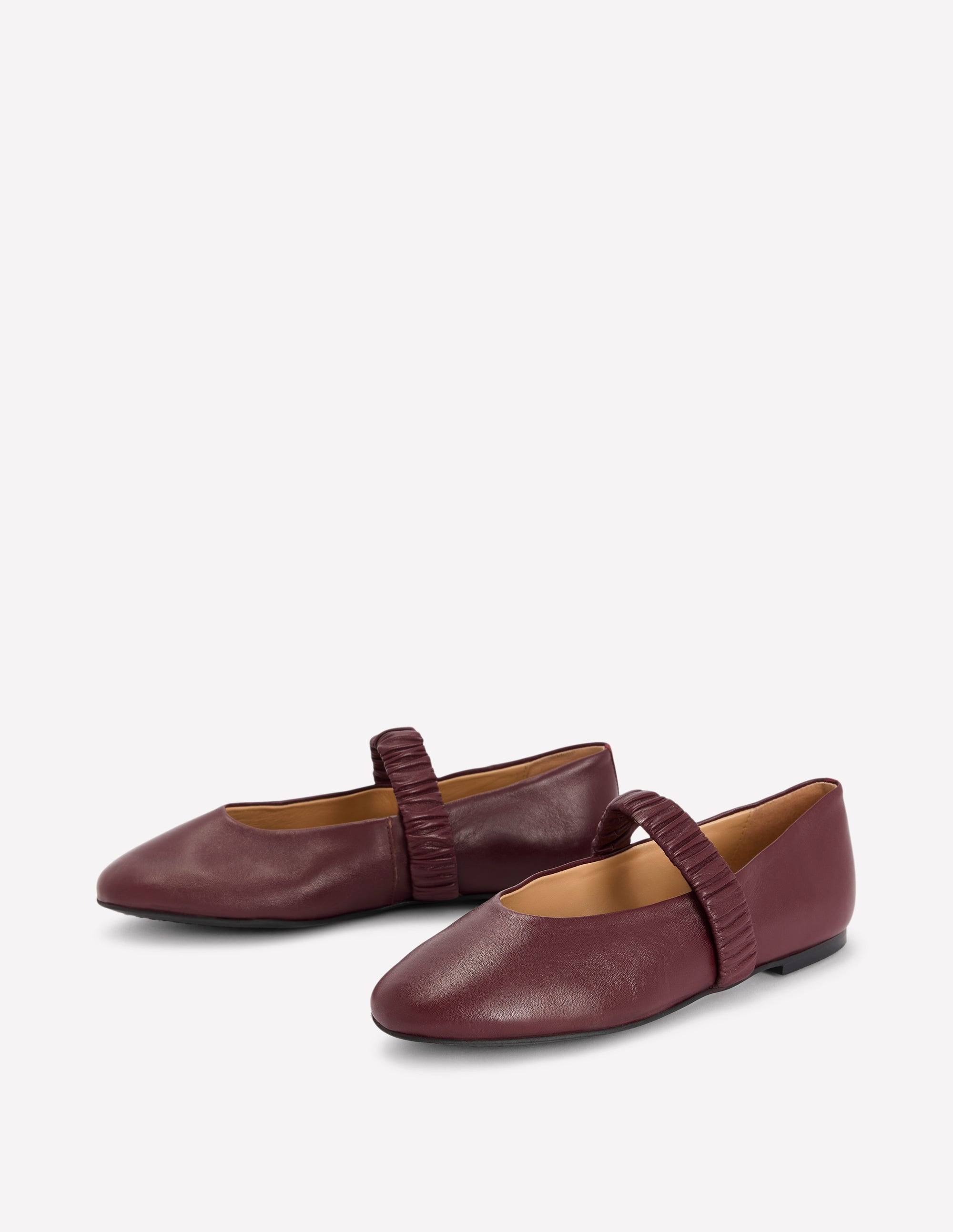 Camilla Ruched Ballet Flats-Oxblood - Image 3