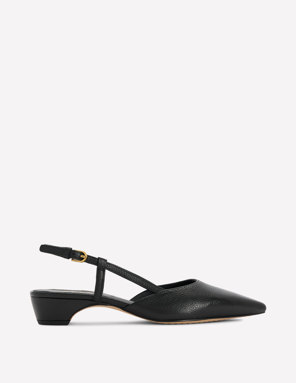 Slingpumps mit Mini-Blockabsatz-Schwarz - Image 1