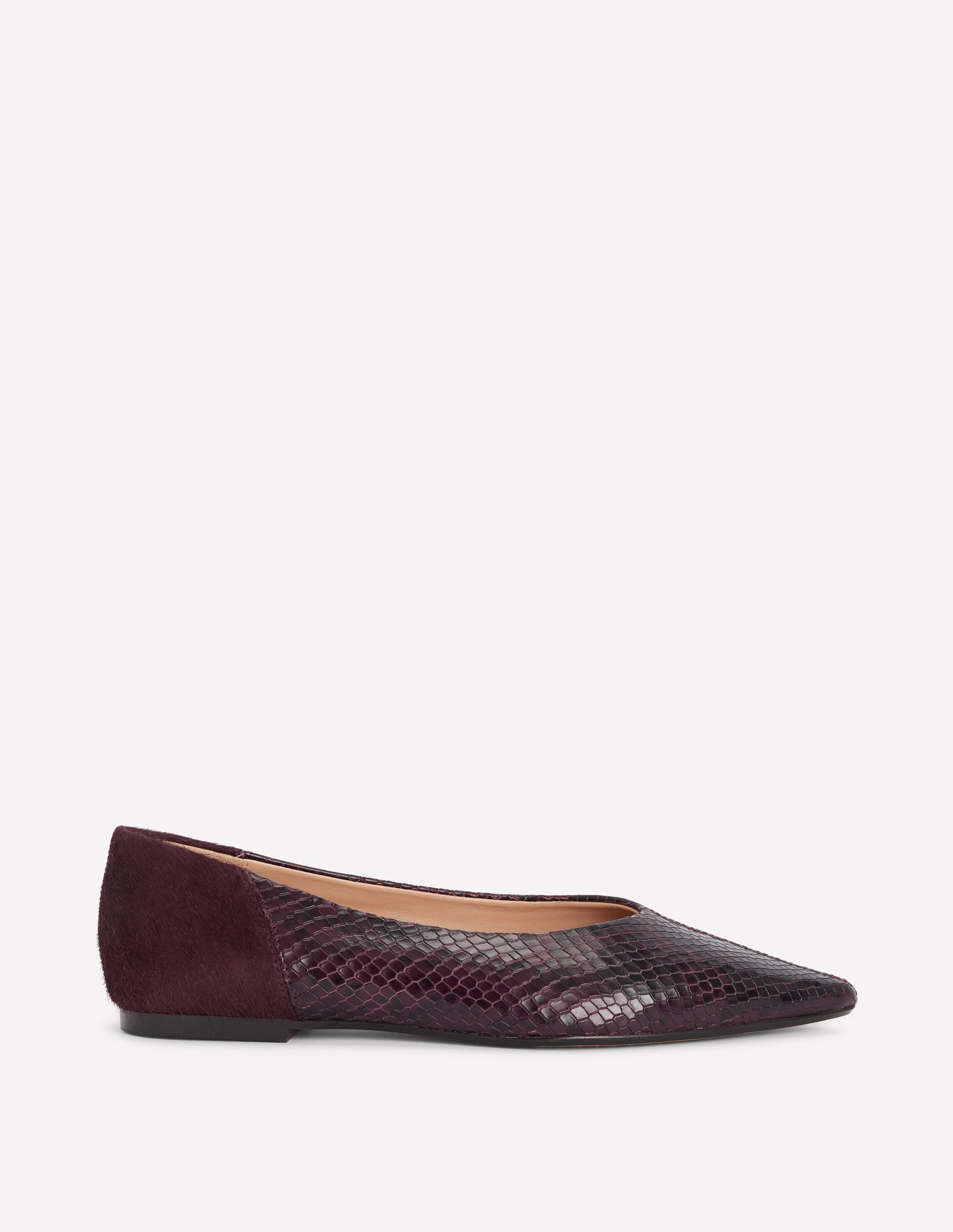Nigella Flache Schuhe mit spitzer Zehenpartie-Weinrot Schlangenmuster - Image 1