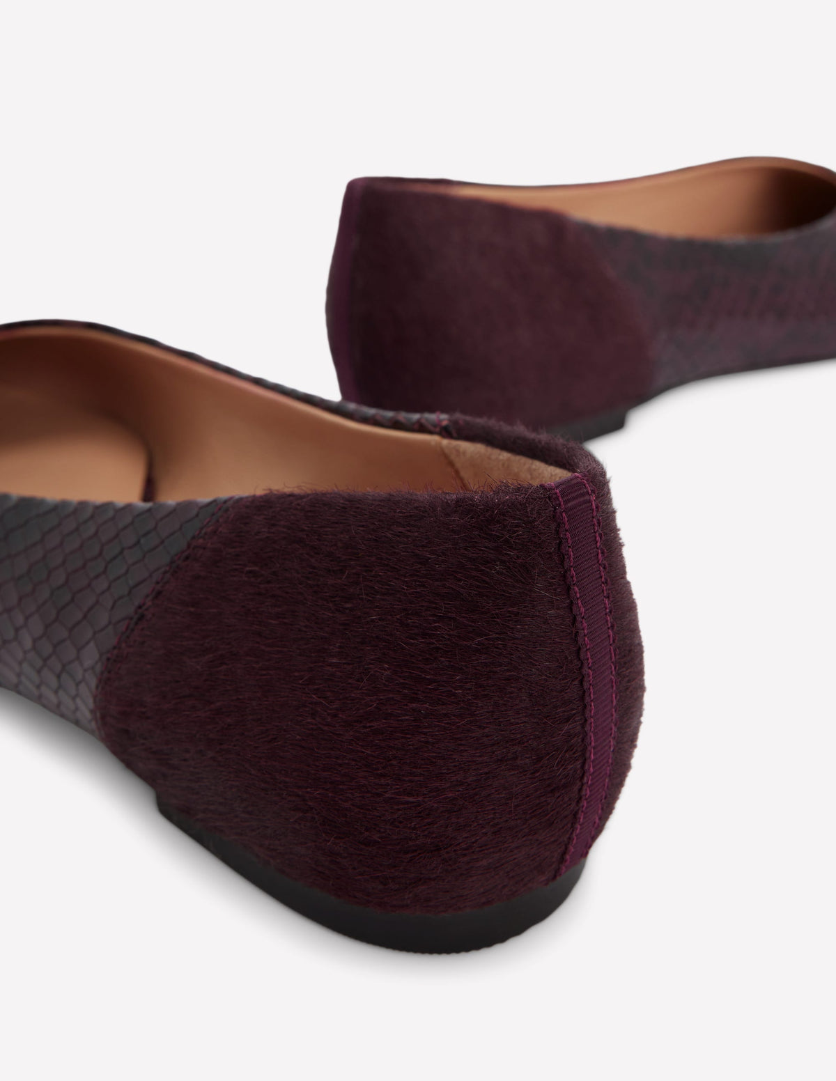Nigella Flache Schuhe mit spitzer Zehenpartie-Weinrot Schlangenmuster - Image 4