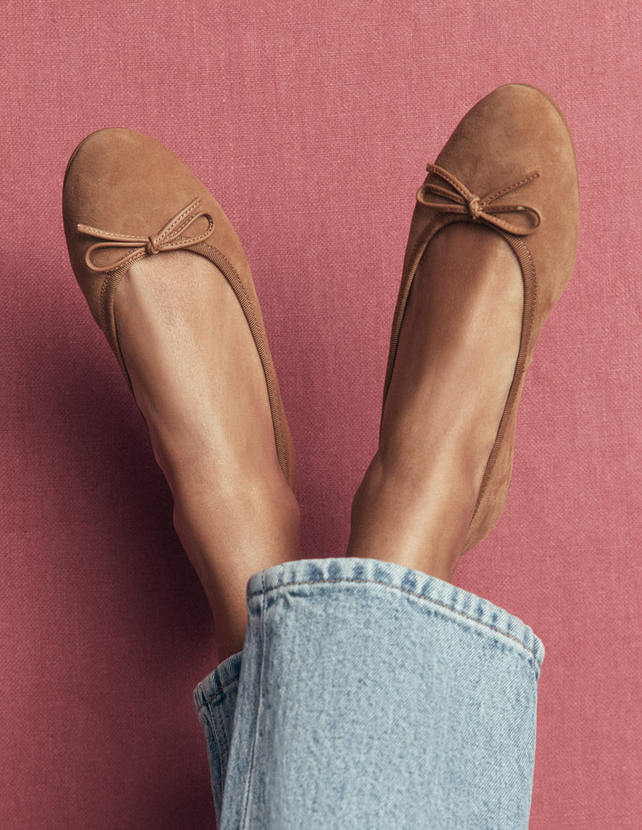 Patti Ballerinas mit runder Zehenpartie-Ingwer