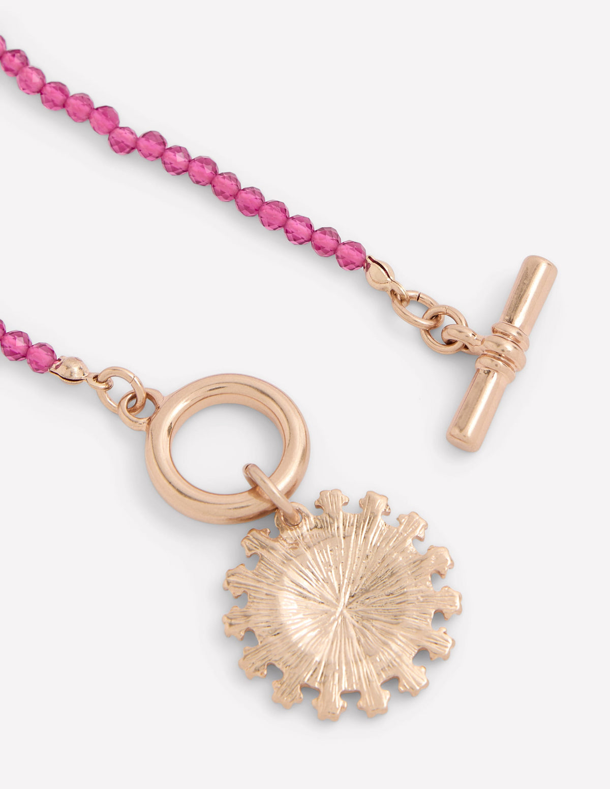Metall-Halskette mit Perlen-ROSA - Image 3