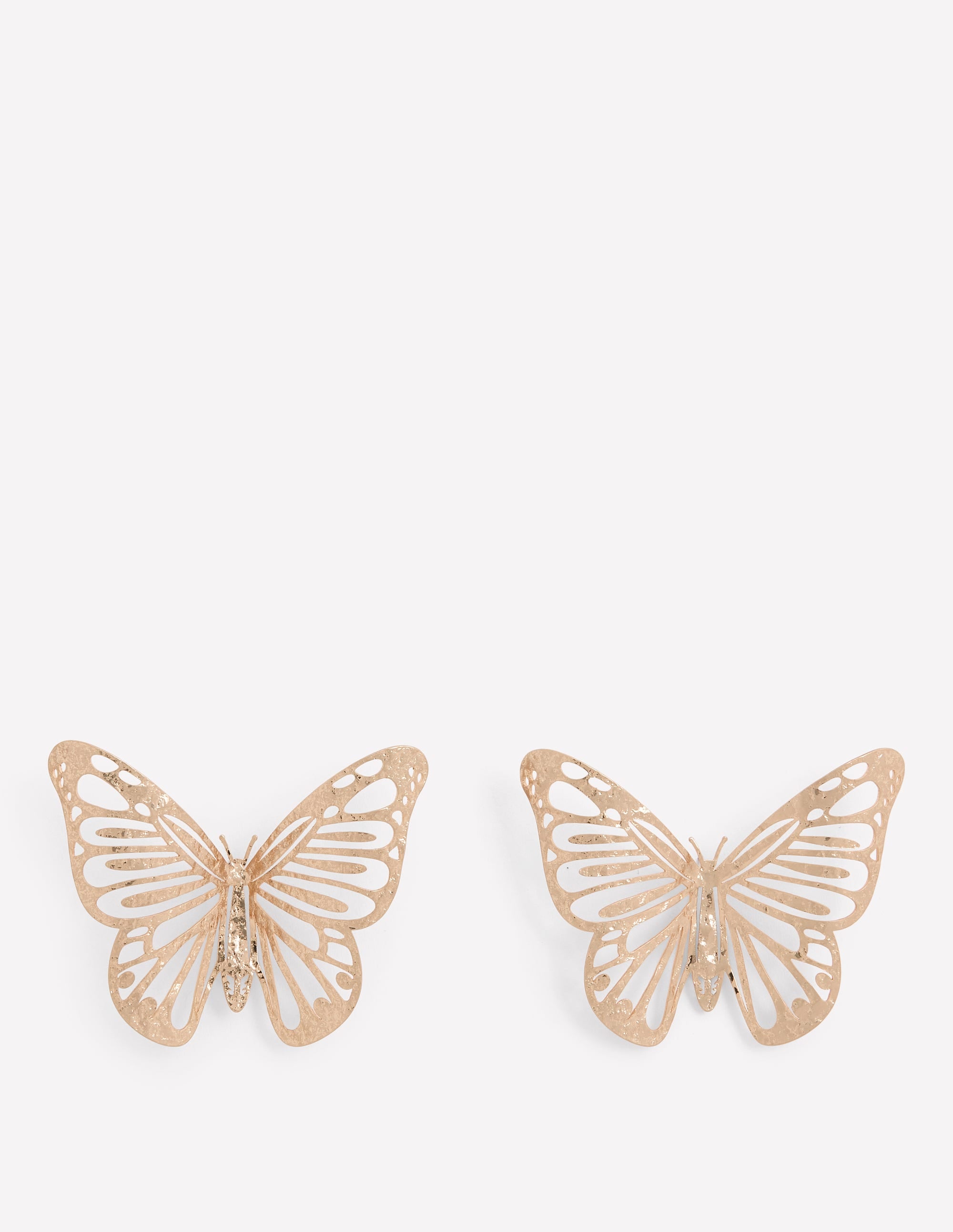 Gehämmerte Statement-Ohrstecker-Cameo-Rosa, Schmetterling - Image 1