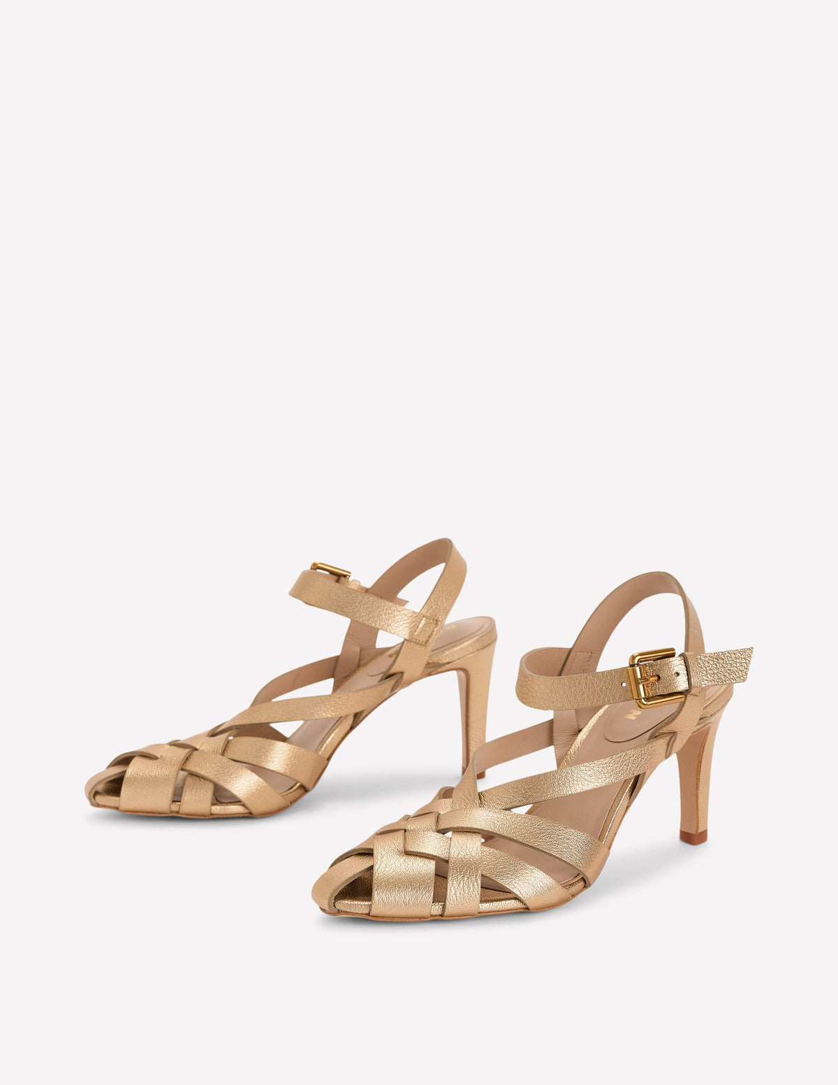 Absatzsandalen mit Riemendesign-Gold-3