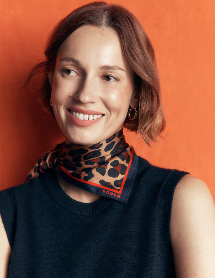 Elisabeth Großer Seidenschal-Bunt, Gepard-Pop