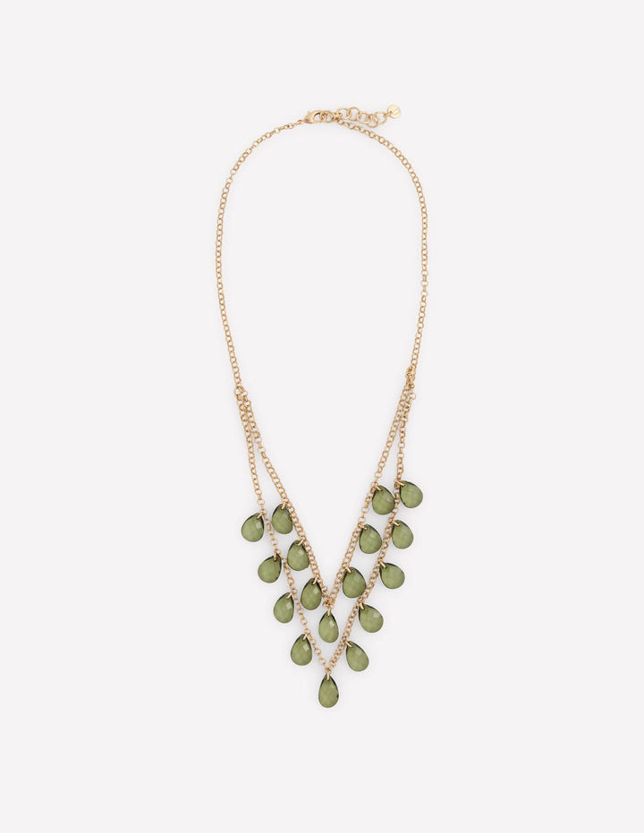Collier effet accumulation à gouttes d’eau-VERT