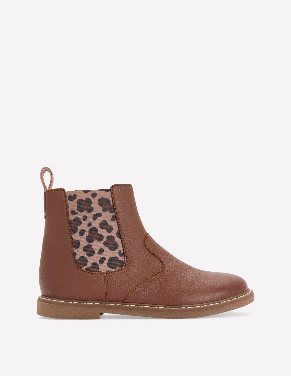 Chelsea-Stiefel aus Leder-Braun Leopard - Image 1
