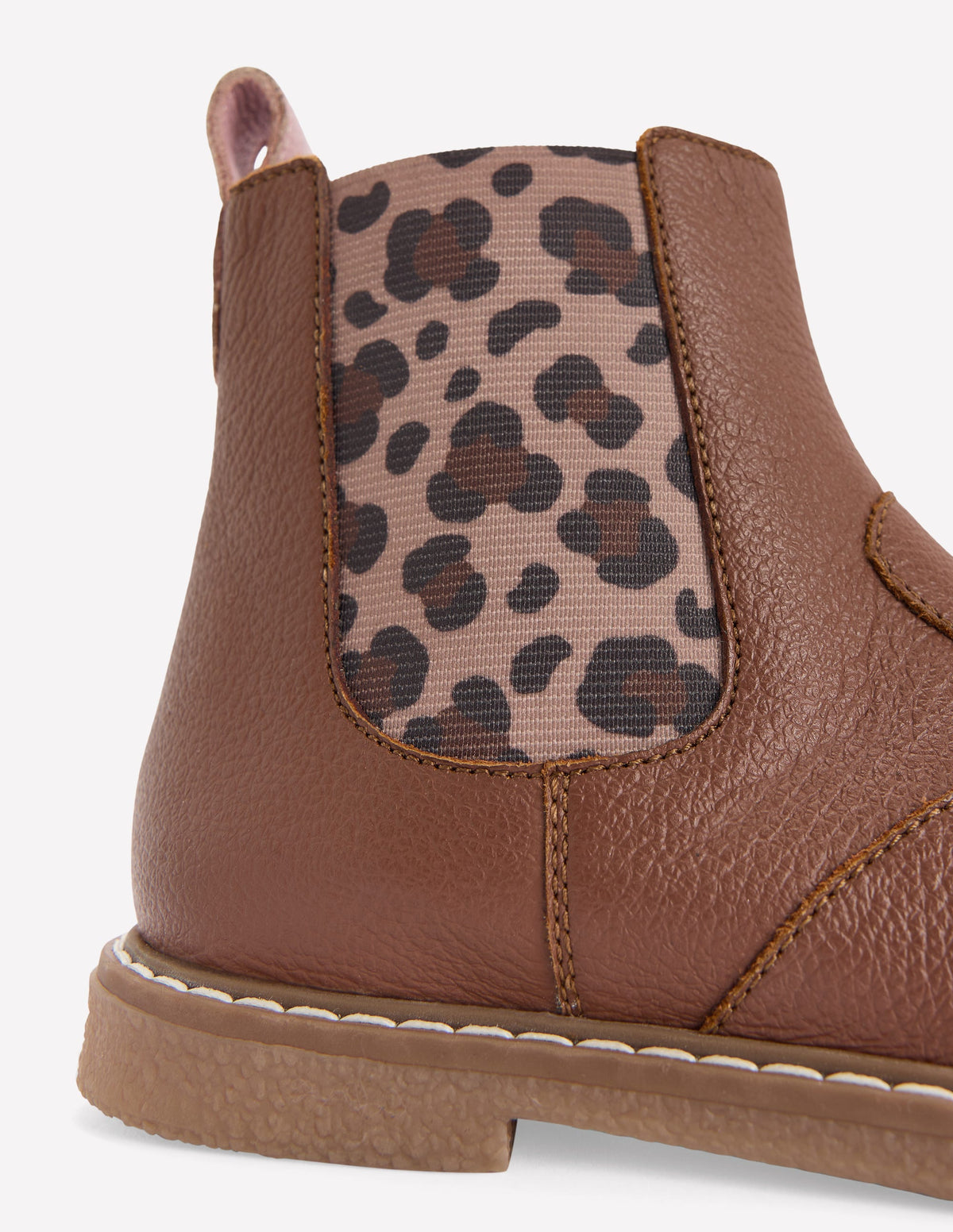 Chelsea-Stiefel aus Leder-Braun Leopard - Image 3
