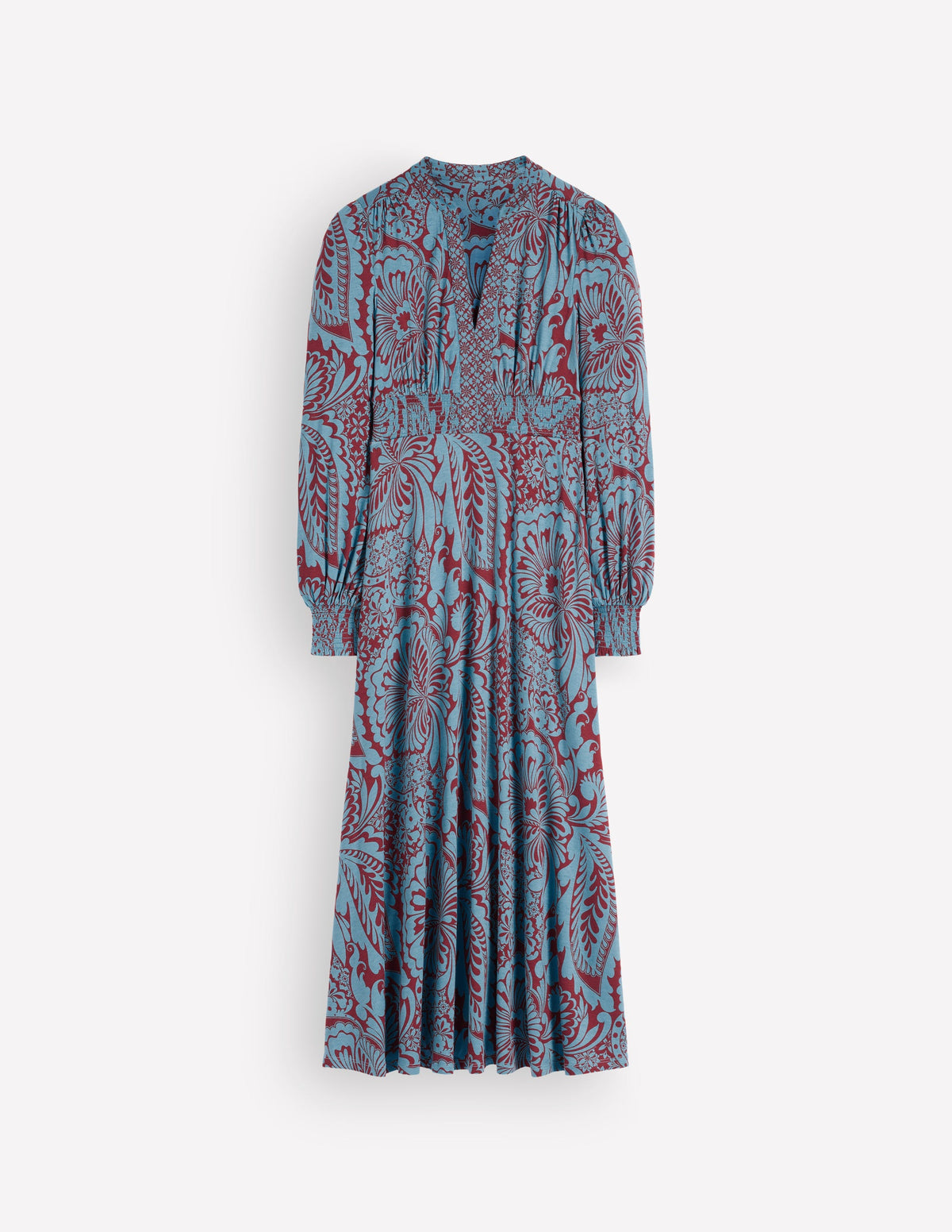 Georgia Jersey-Midikleid-Delphinblau, Botanisch - Image 6