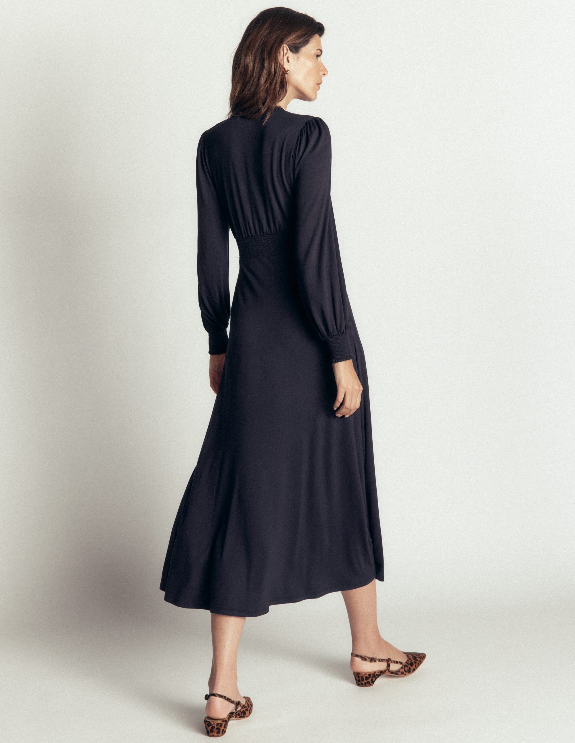 Robe midi Georgia en jersey-Bleu marine - Image 3