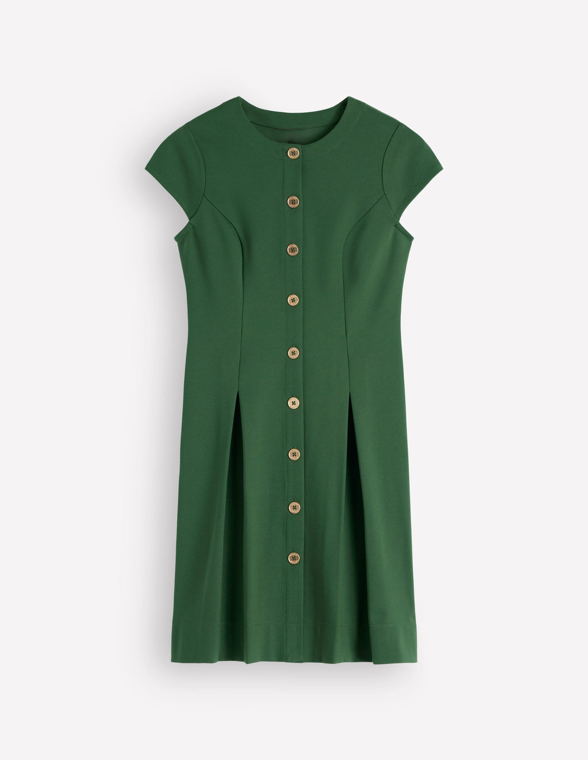 Kurzes Ponte-Kleid mit Faltendetails-Jagdgrün - Image 4