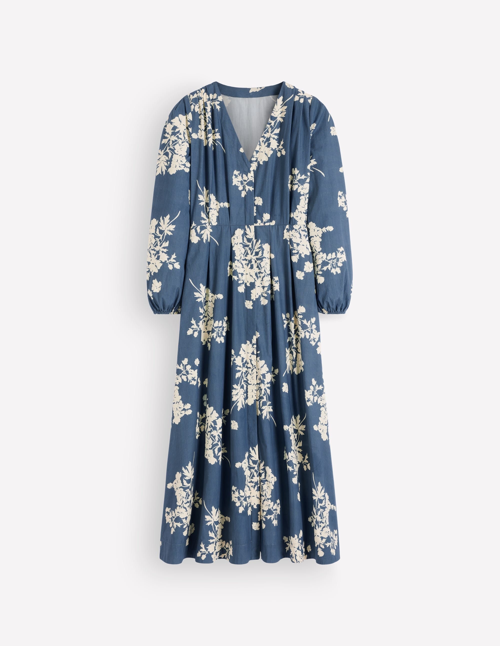 Robe midi Nicola en coton-Bleu, motif Flecked Bunch - Image 8