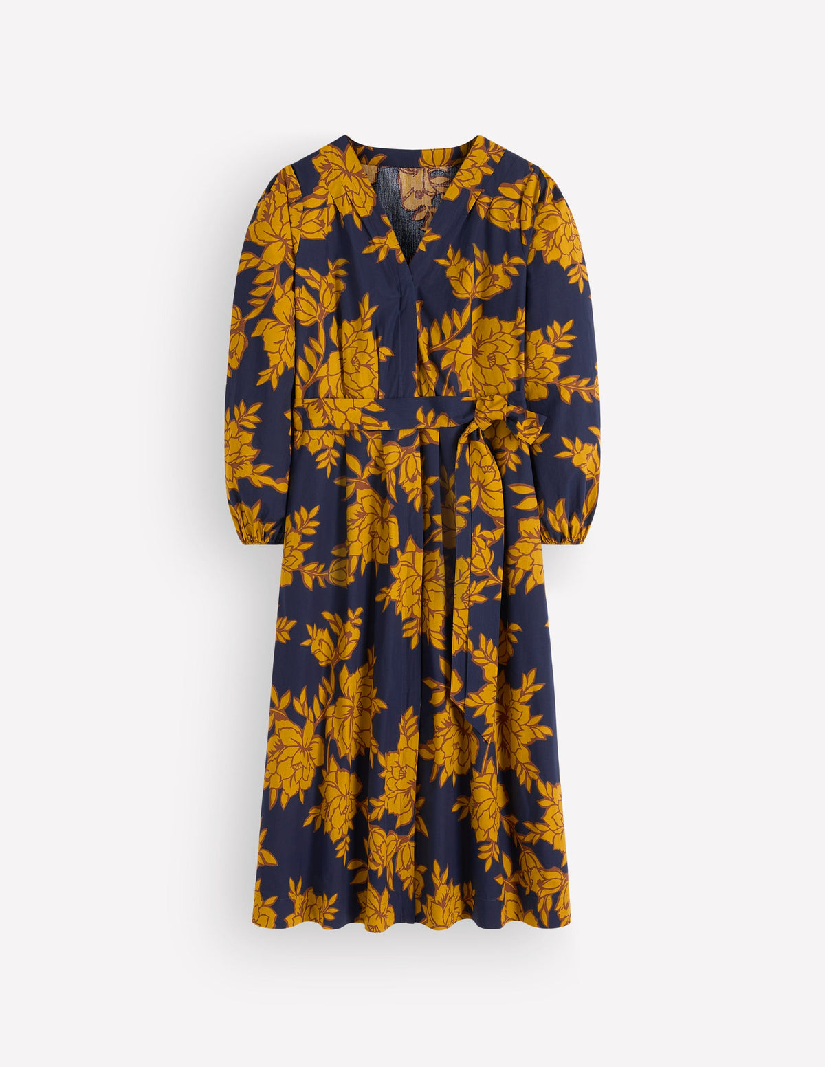 Nicola Baumwoll-Midikleid-Goldweizen, Verzauberte Pfingstrose - Image 6