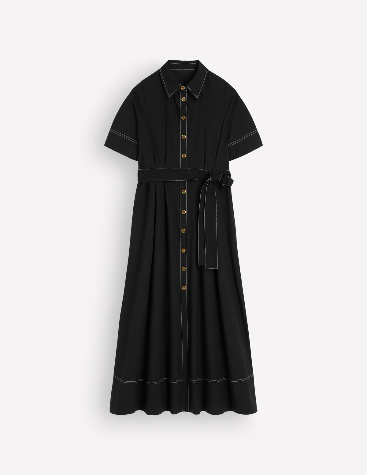 Sarah Midi-Hemdblusenkleid aus Baumwolle-Schwarz - Image 6