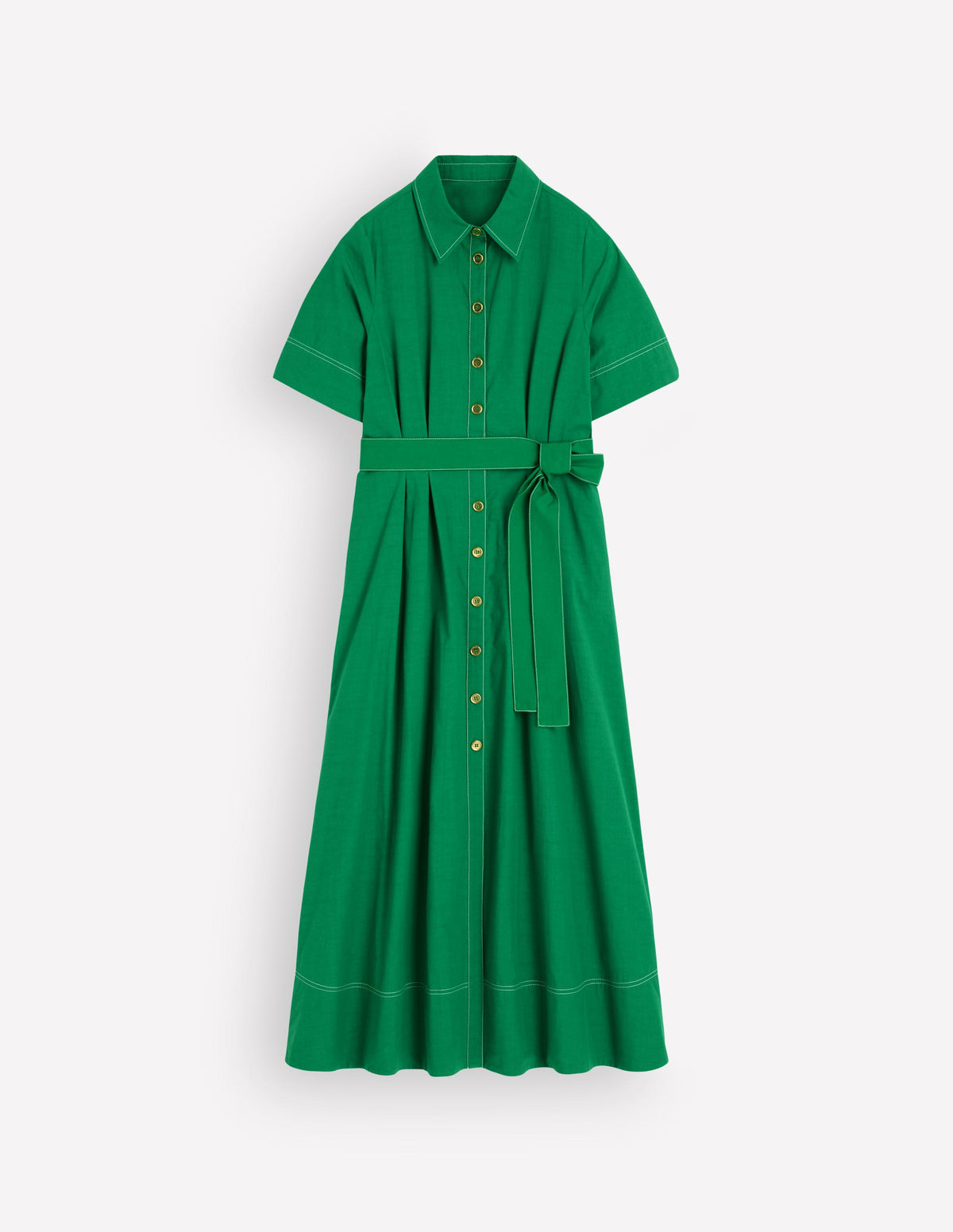 Robe-chemise midi Sarah en coton-Vert frais-7