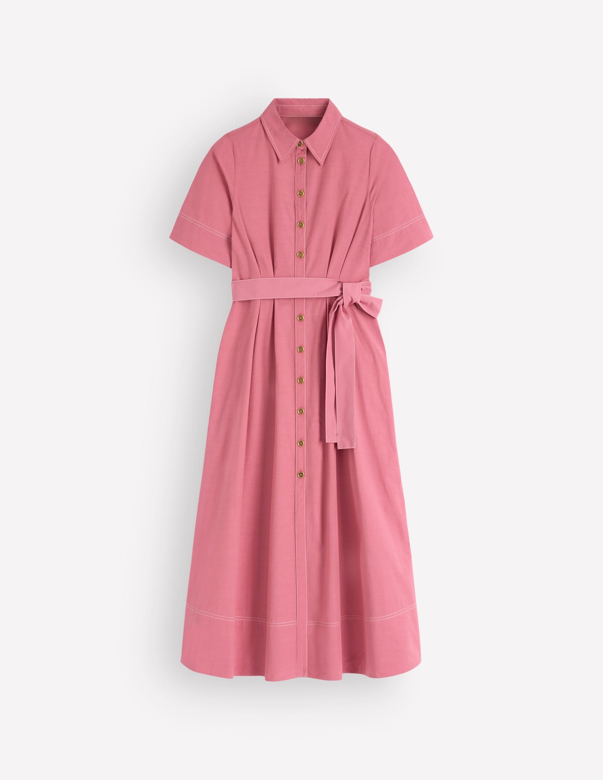 Sarah Midi-Hemdblusenkleid aus Baumwolle-Rosa Heide-5