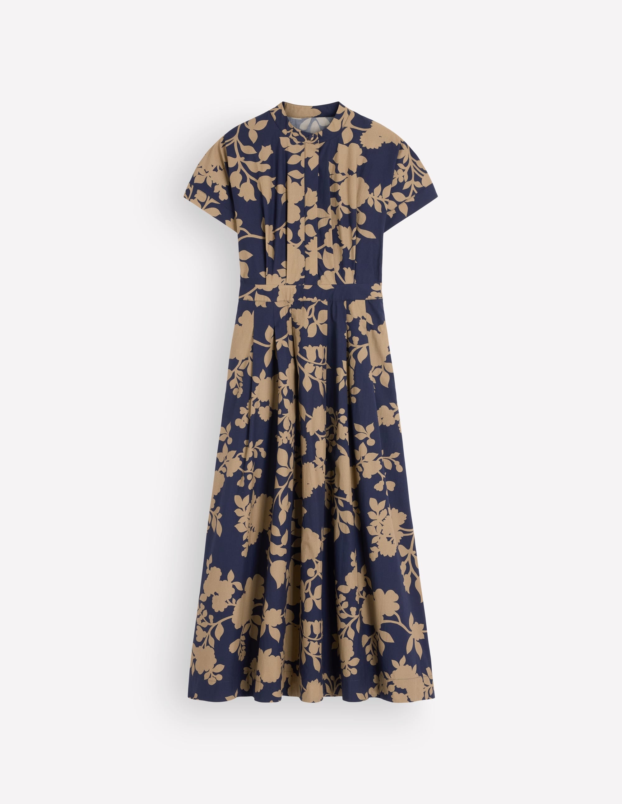 Midikleid aus einem Schnittteil-Französisches Marineblau, Bouquet-Brise - Image 6
