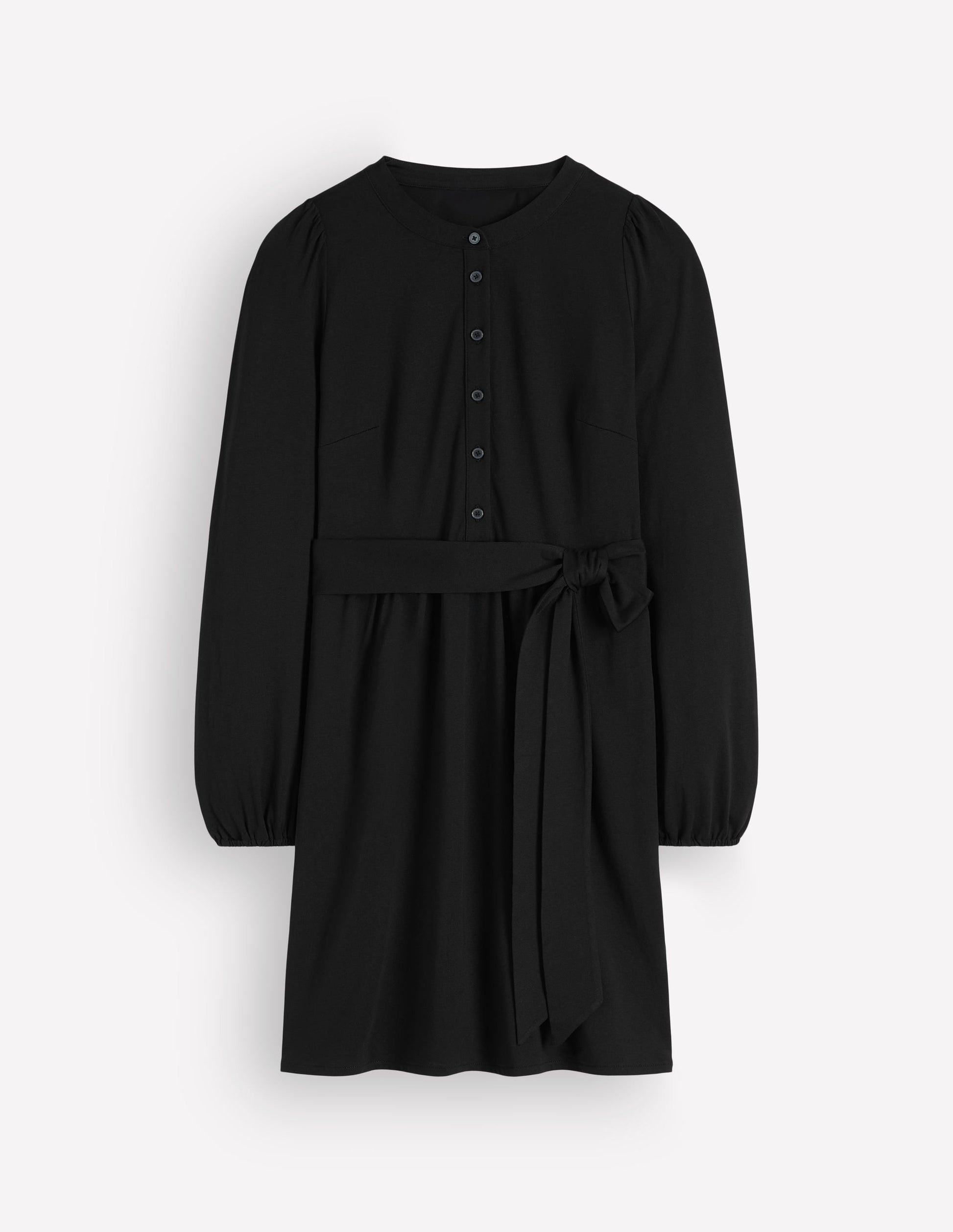 Adele Jerseykleid mit Gürtel-Schwarz-4