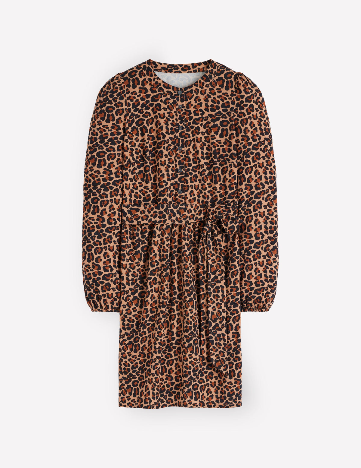 Adele Jerseykleid mit Gürtel-Kamelbraun, Tierfellmuster - Image 5