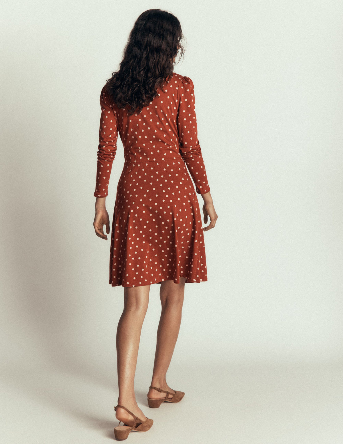 Briony Kurzes Jerseykleid-Arabisches Gewürz, Boden-Punkte-3