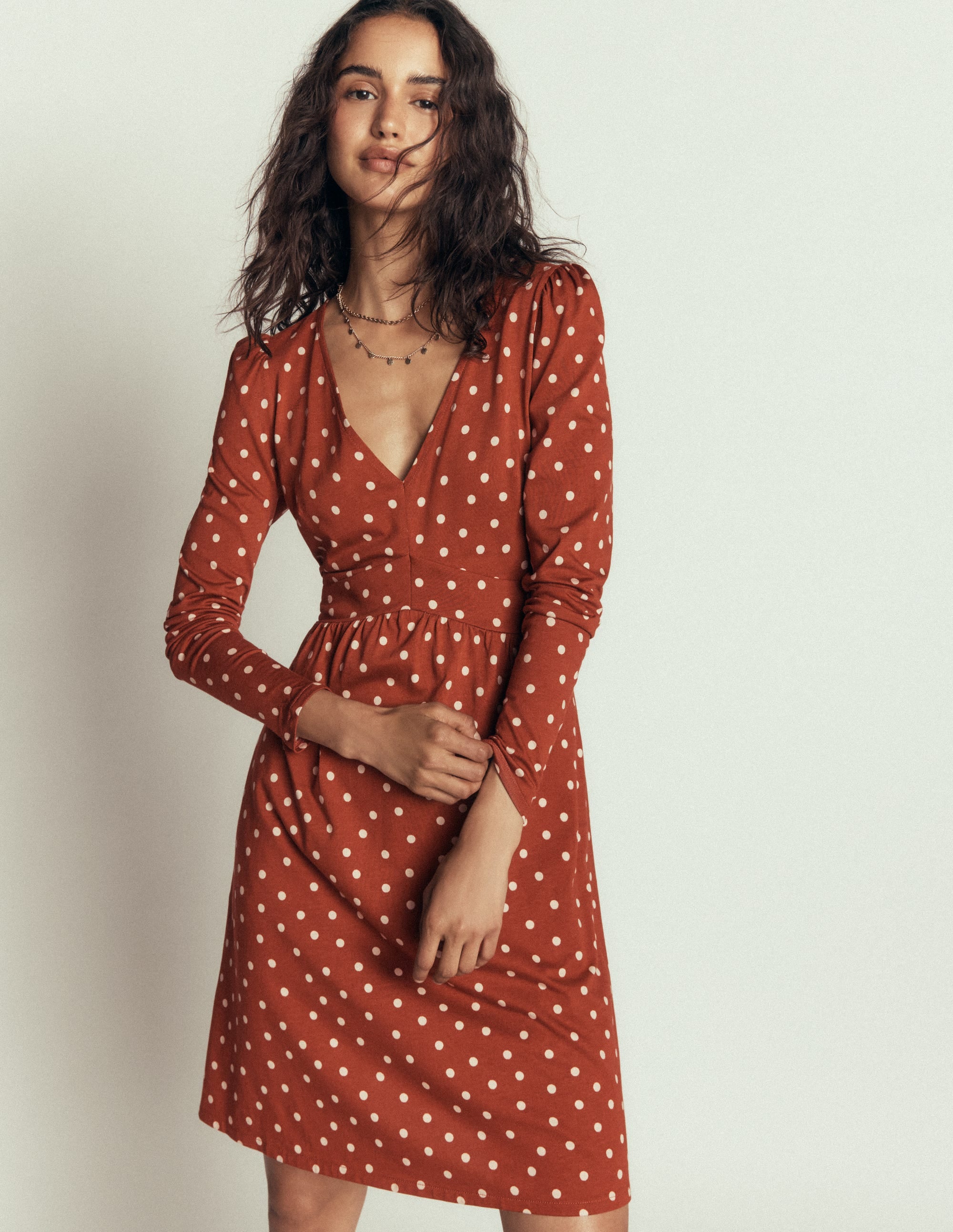 Briony Kurzes Jerseykleid-Arabisches Gewürz, Boden-Punkte - Image 4