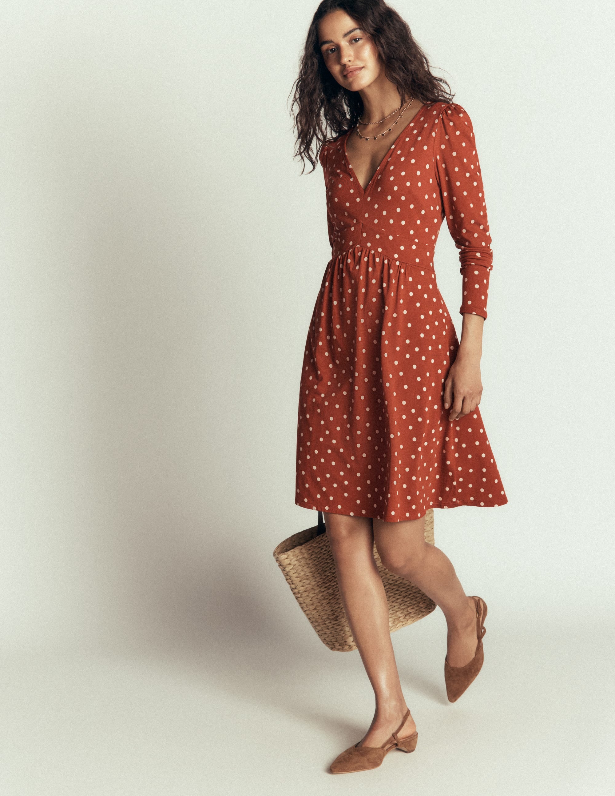 Briony Kurzes Jerseykleid-Arabisches Gewürz, Boden-Punkte - Image 5