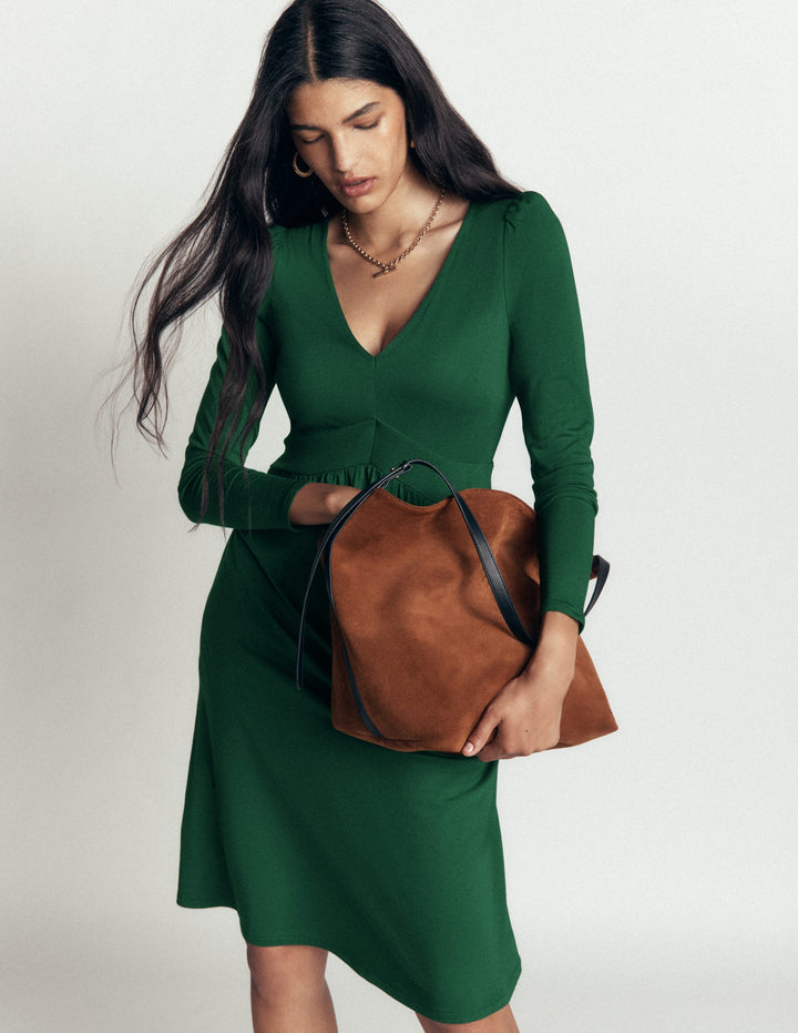 Briony Kurzes Jerseykleid-Jagdgrün