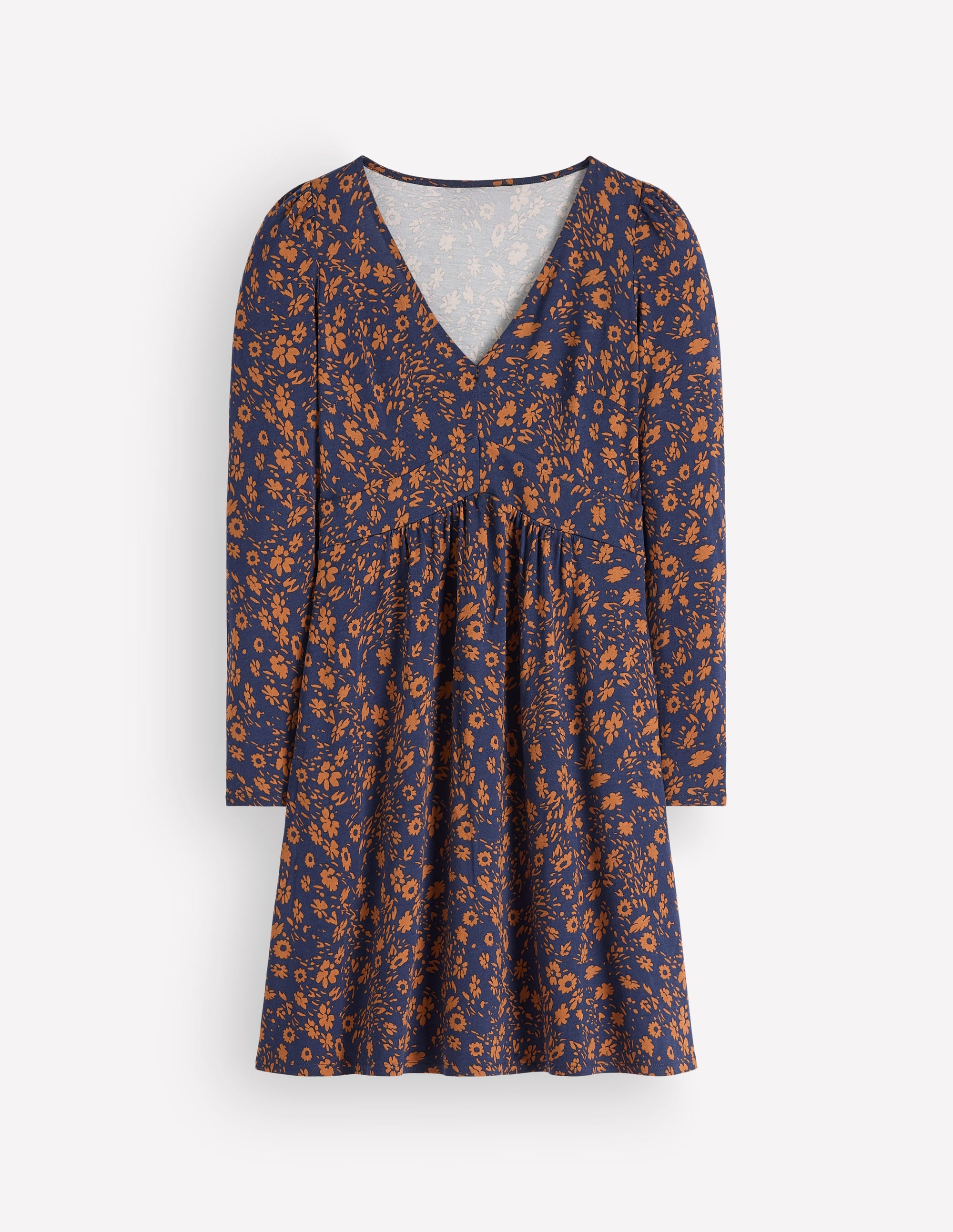 Briony Kurzes Jerseykleid-Französisches Marineblau, Streublumen - Image 6