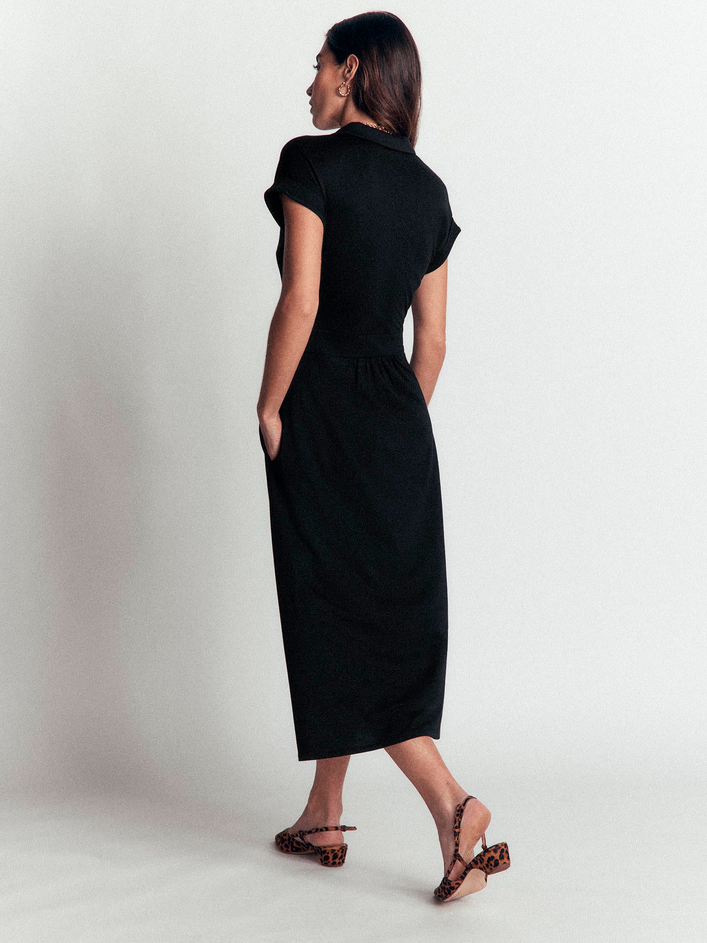 Fae Jersey-Hemdblusenkleid-Schwarz - Image 3