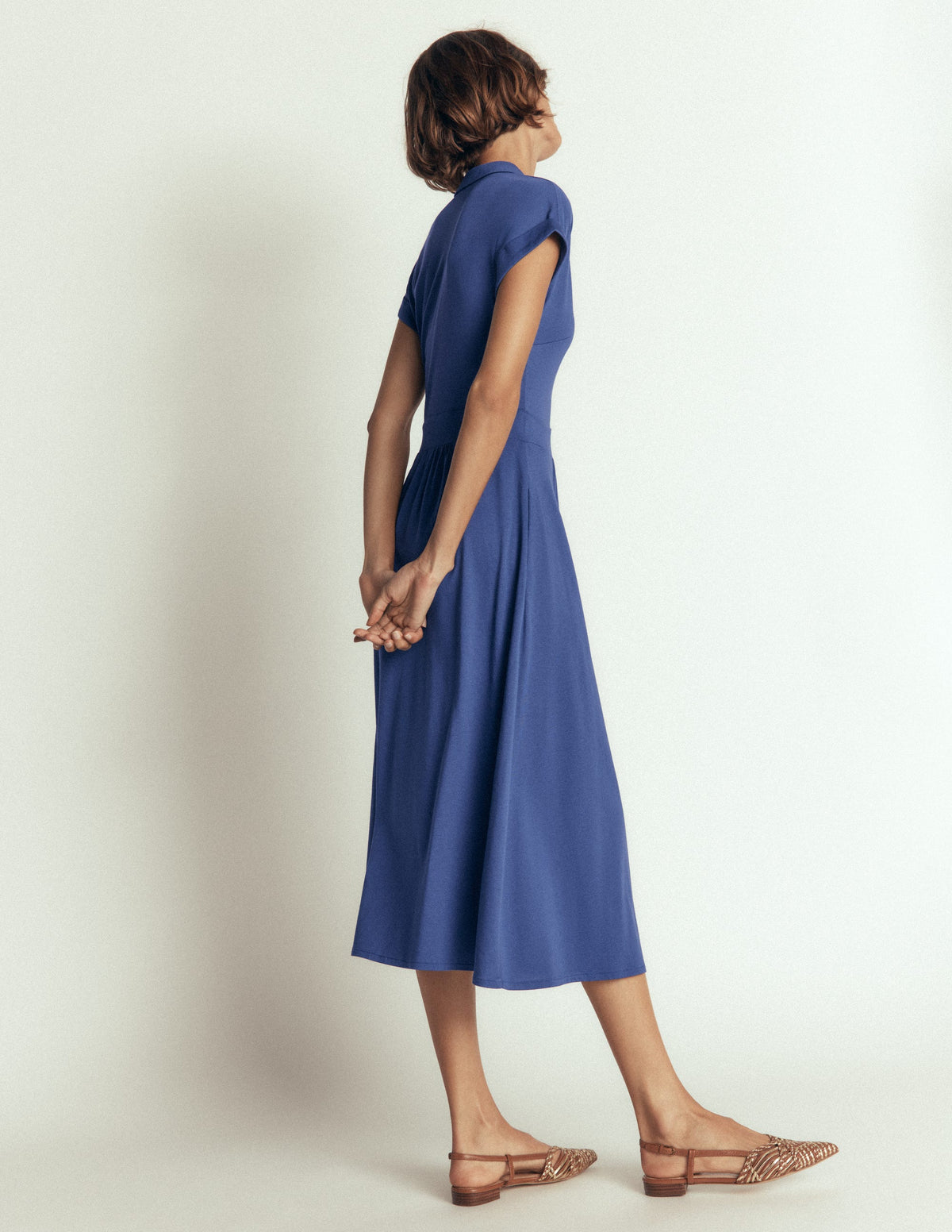 Fae Jersey-Hemdblusenkleid-Denim-Blau-4