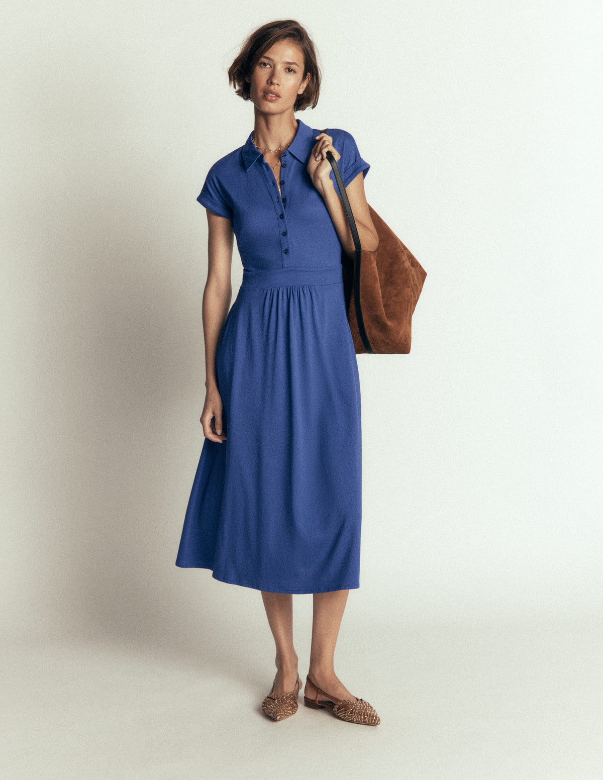Fae Jersey-Hemdblusenkleid-Denim-Blau-5