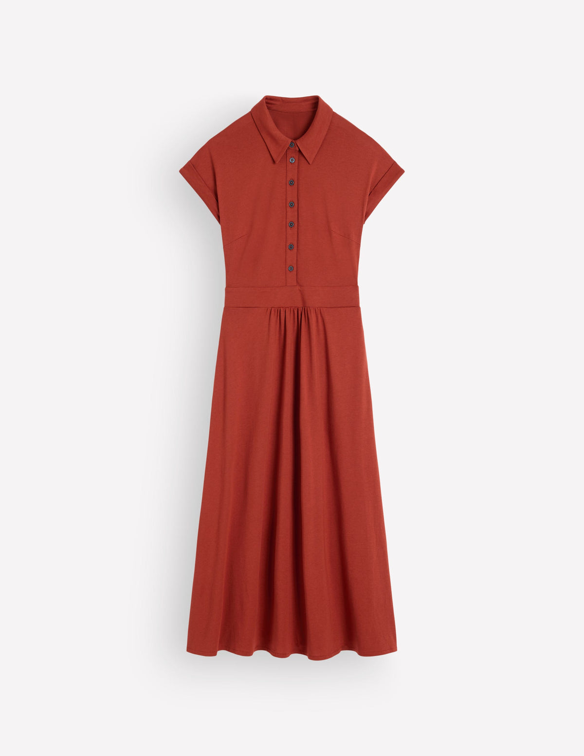 Fae Jersey-Hemdblusenkleid-Braun-Orange - Image 6