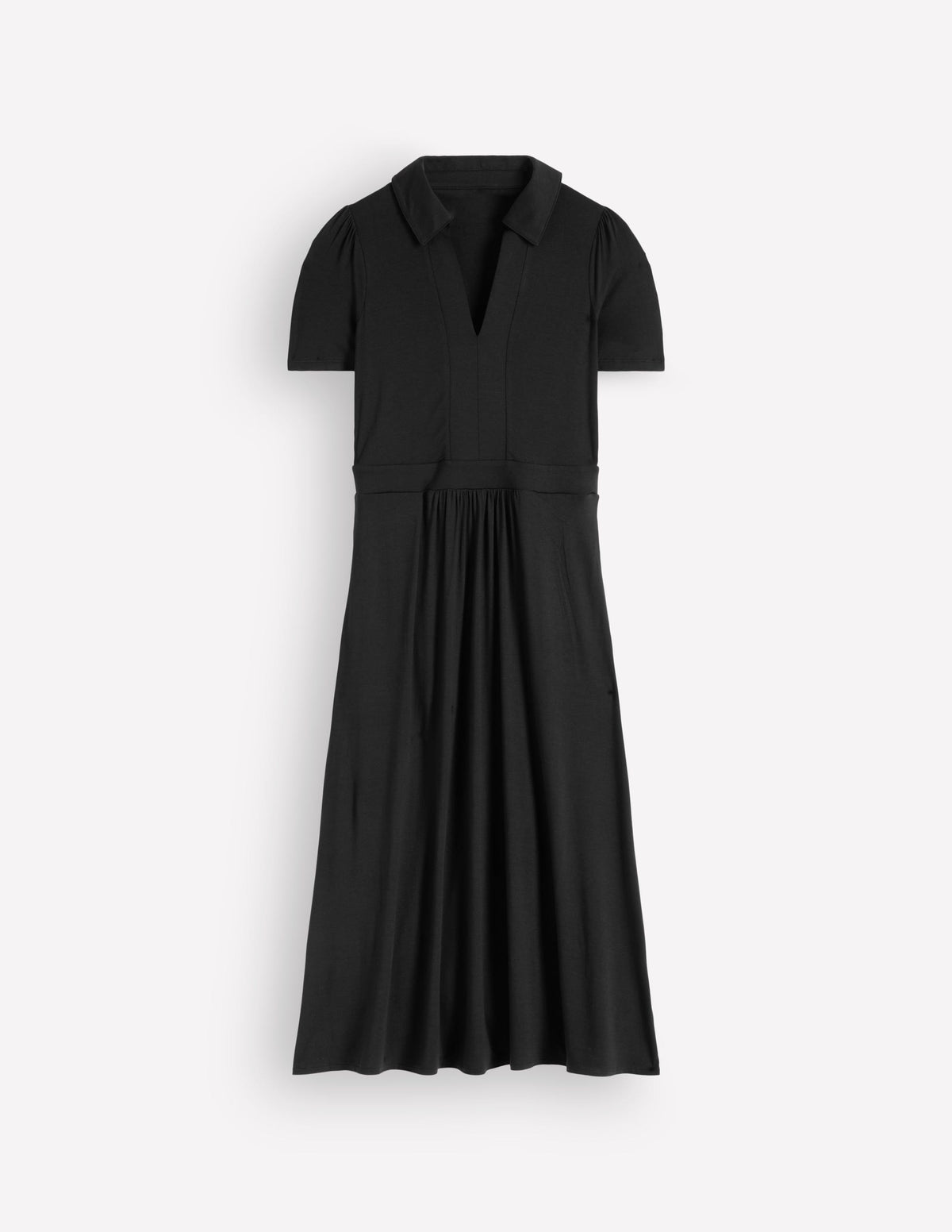 Robe midi style 40s Heidi en jersey-Noir - Image 5