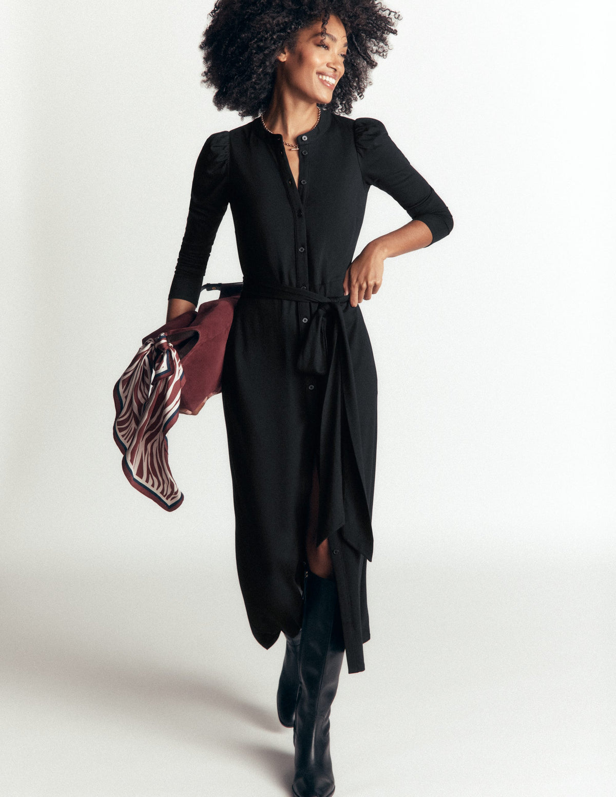 Honor Säulen-Midikleid aus Jersey-Schwarz - Image 1