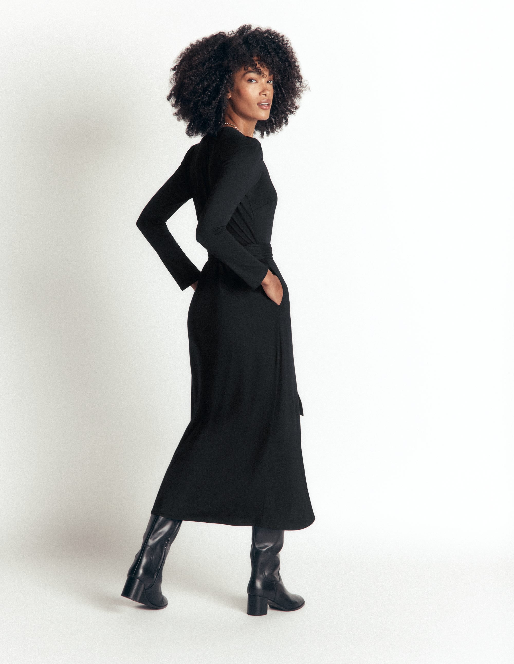 Honor Säulen-Midikleid aus Jersey-Schwarz - Image 2