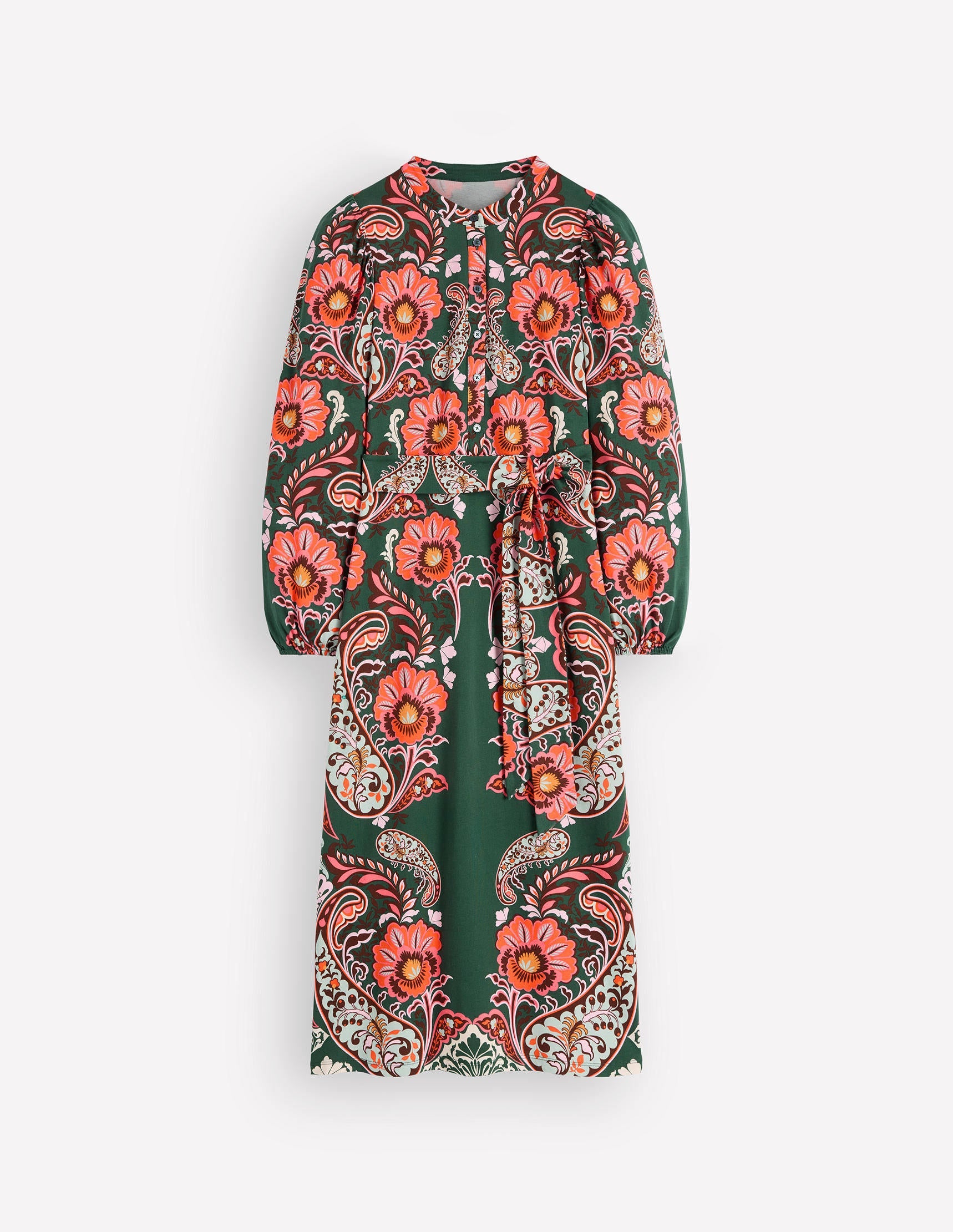 Eli Jersey-Midikleid mit Gürtel-Jägergrün, Boho-Traum - Image 8