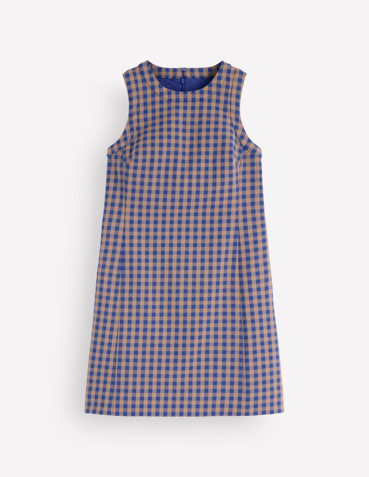 Robe droite Lou à carreaux-Vichy camel, bleu - Image 7