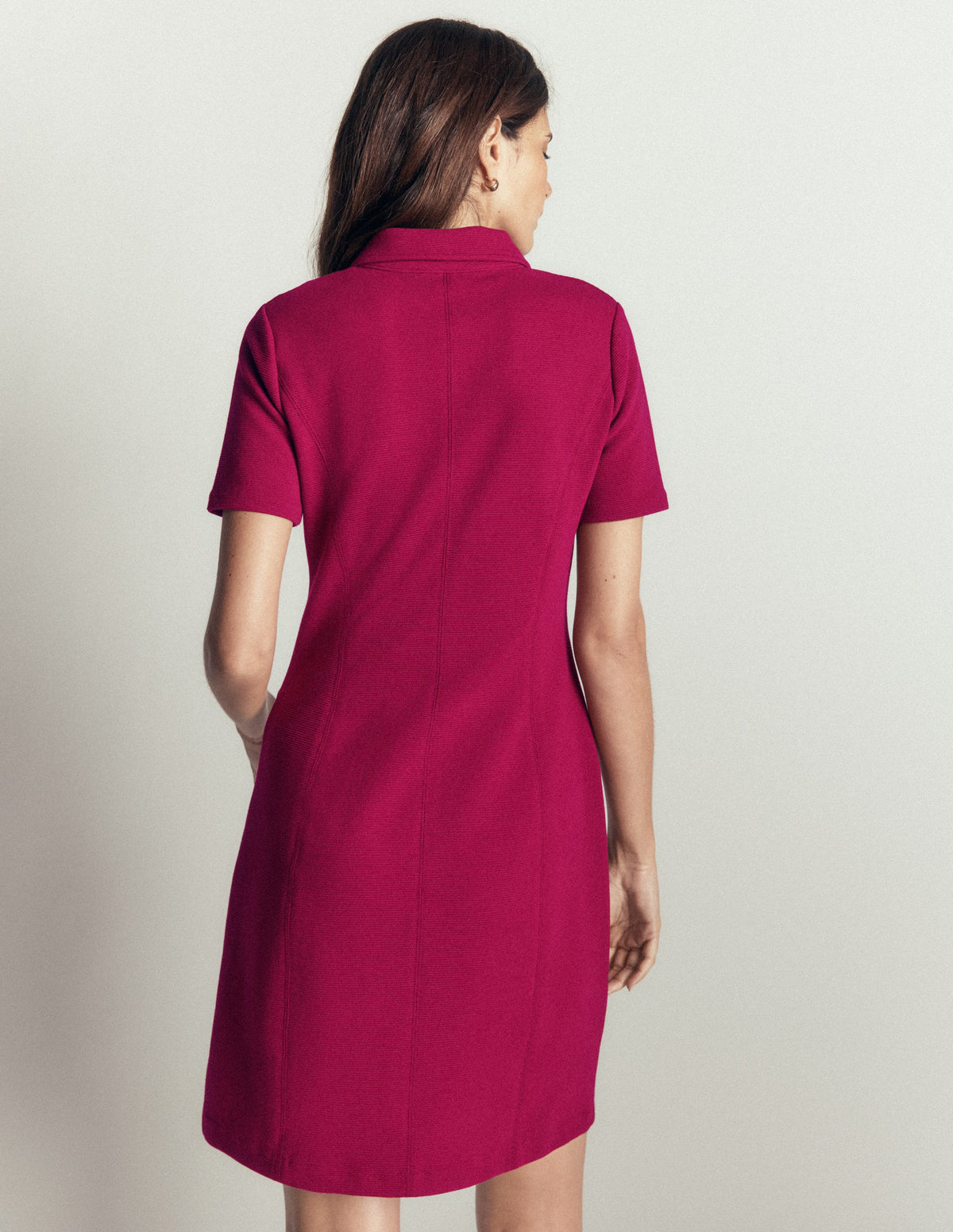 Nia Kurzärmliges Ottoman-Kleid-Rote Beete - Image 3